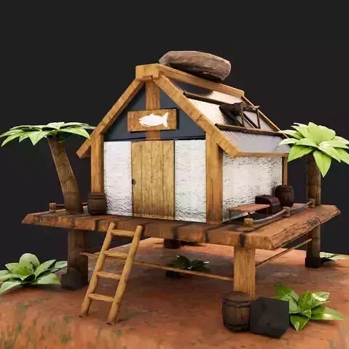 Pescador  Low-poly 3D model