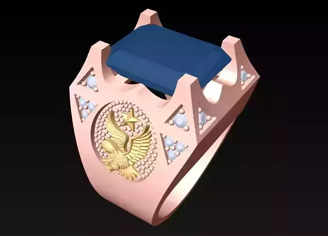 Eagle Ring - Rectangular Stone Ring - N3117