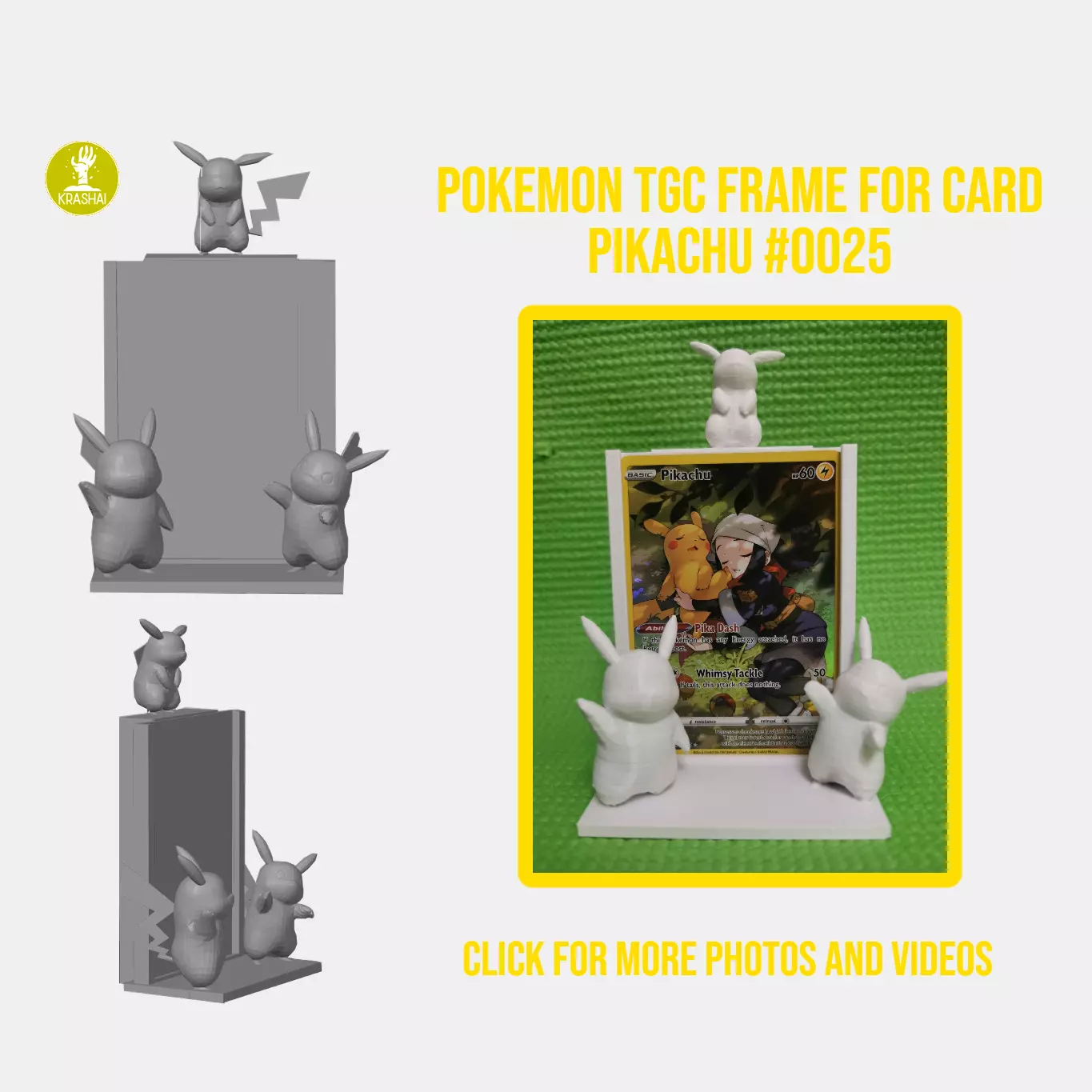 Pikachu TCG frame for card 3D print model_0