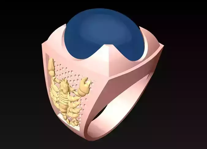 Scorpio Rings - Oval Stone Ring - N573 3D print model
