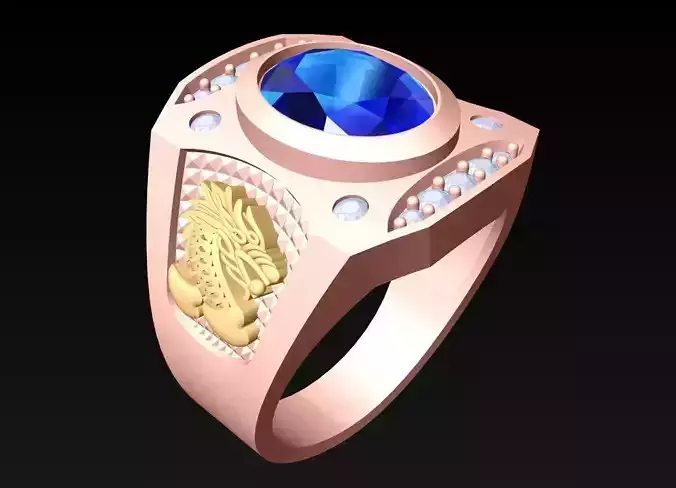 Dragon Ring - Oval stone Ring - N2329