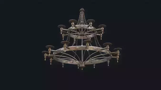Medieval Chandelier 2 Low-poly 3D model