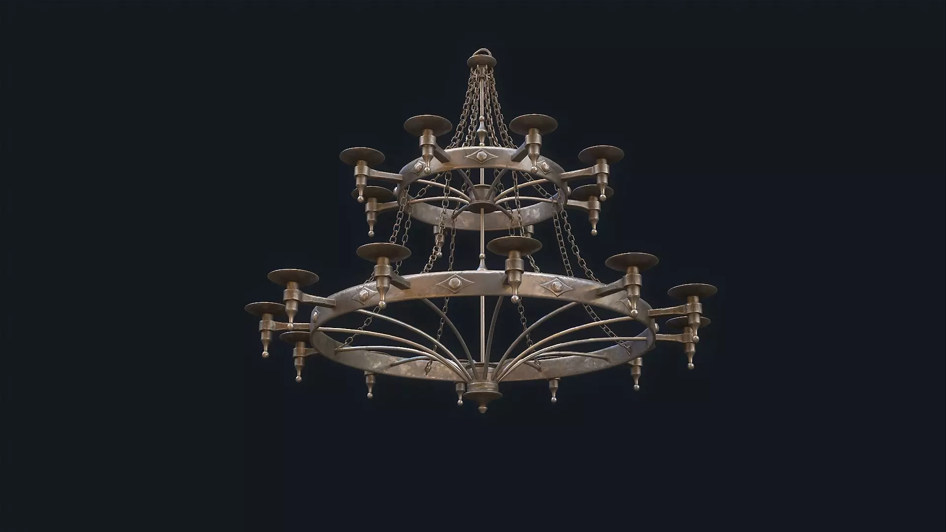 Medieval Chandelier 2 Low-poly 3D model