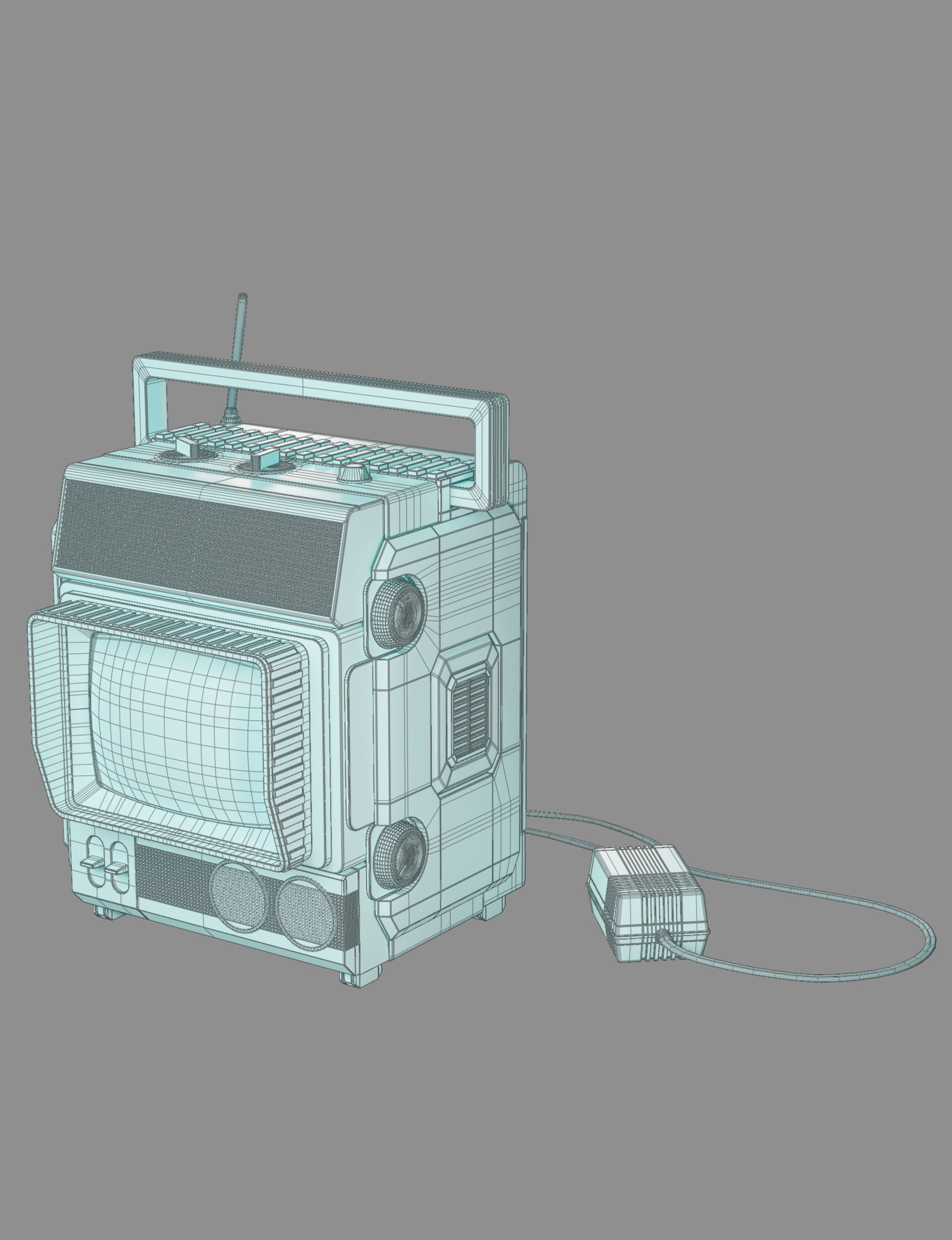 Retro Tv 3D model_7