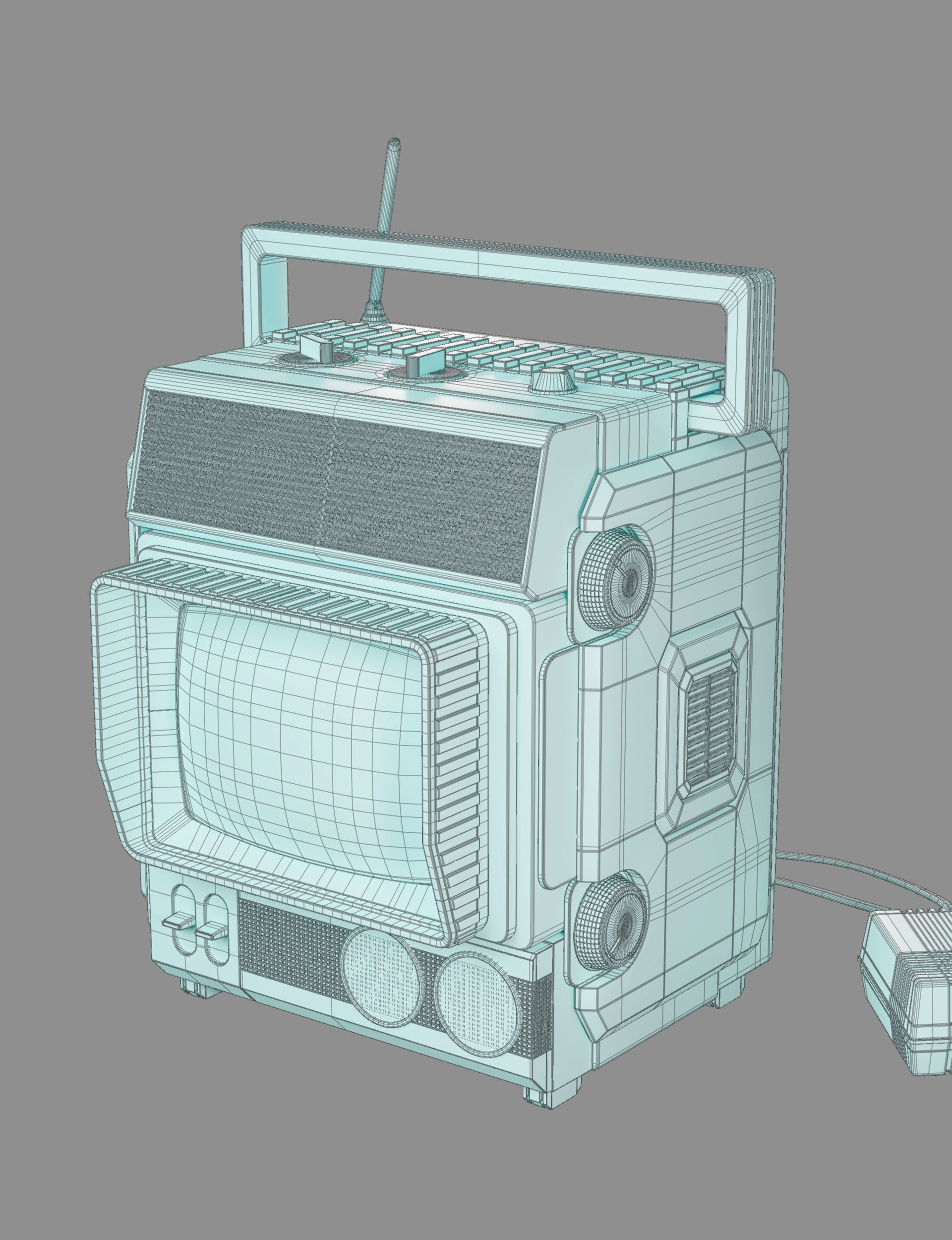 Retro Tv 3D model_8