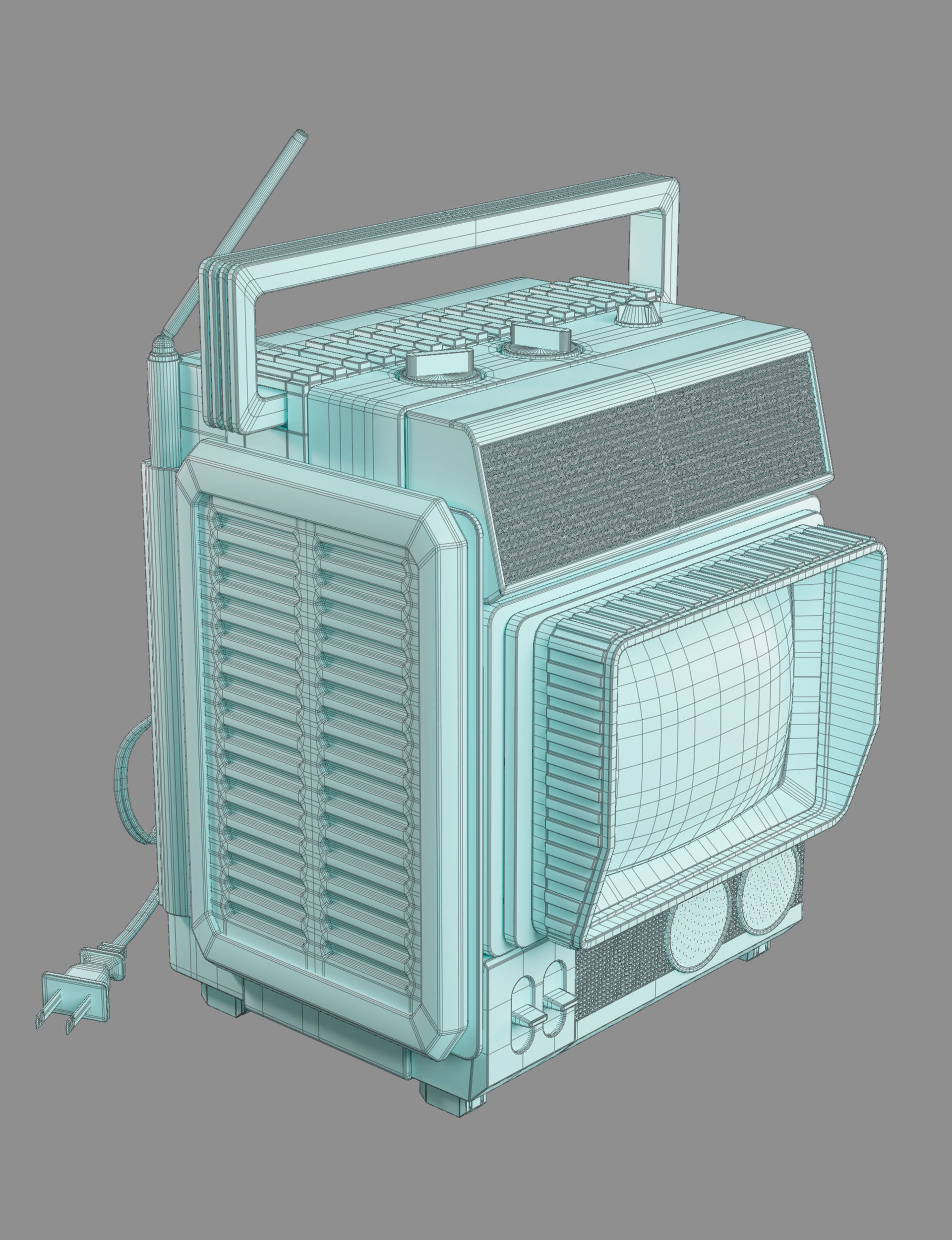 Retro Tv 3D model_9