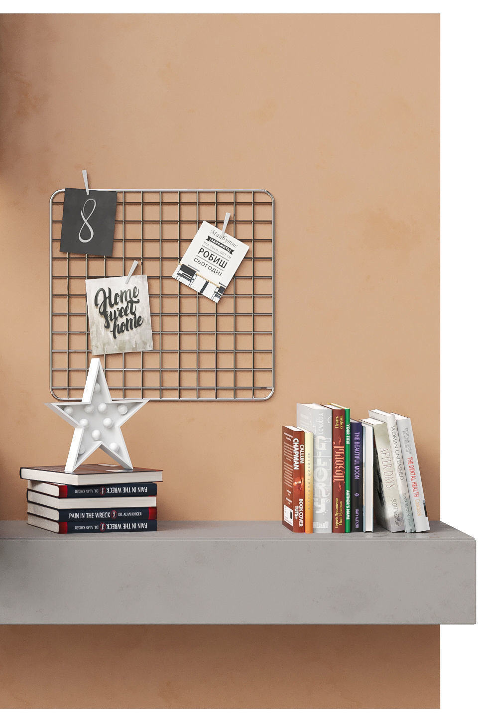 Wardrobe with decor and workplace 3D model_3