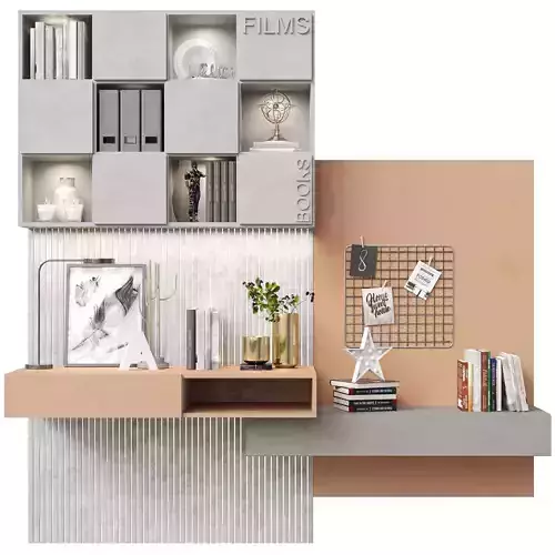 Wardrobe with decor and workplace