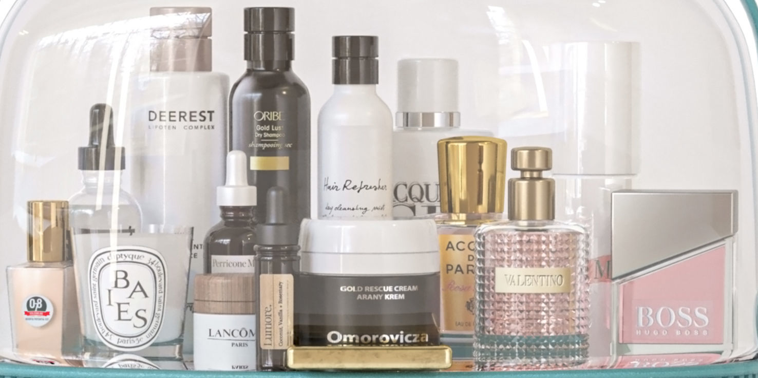 Decorative table with cosmetics 3D model_3