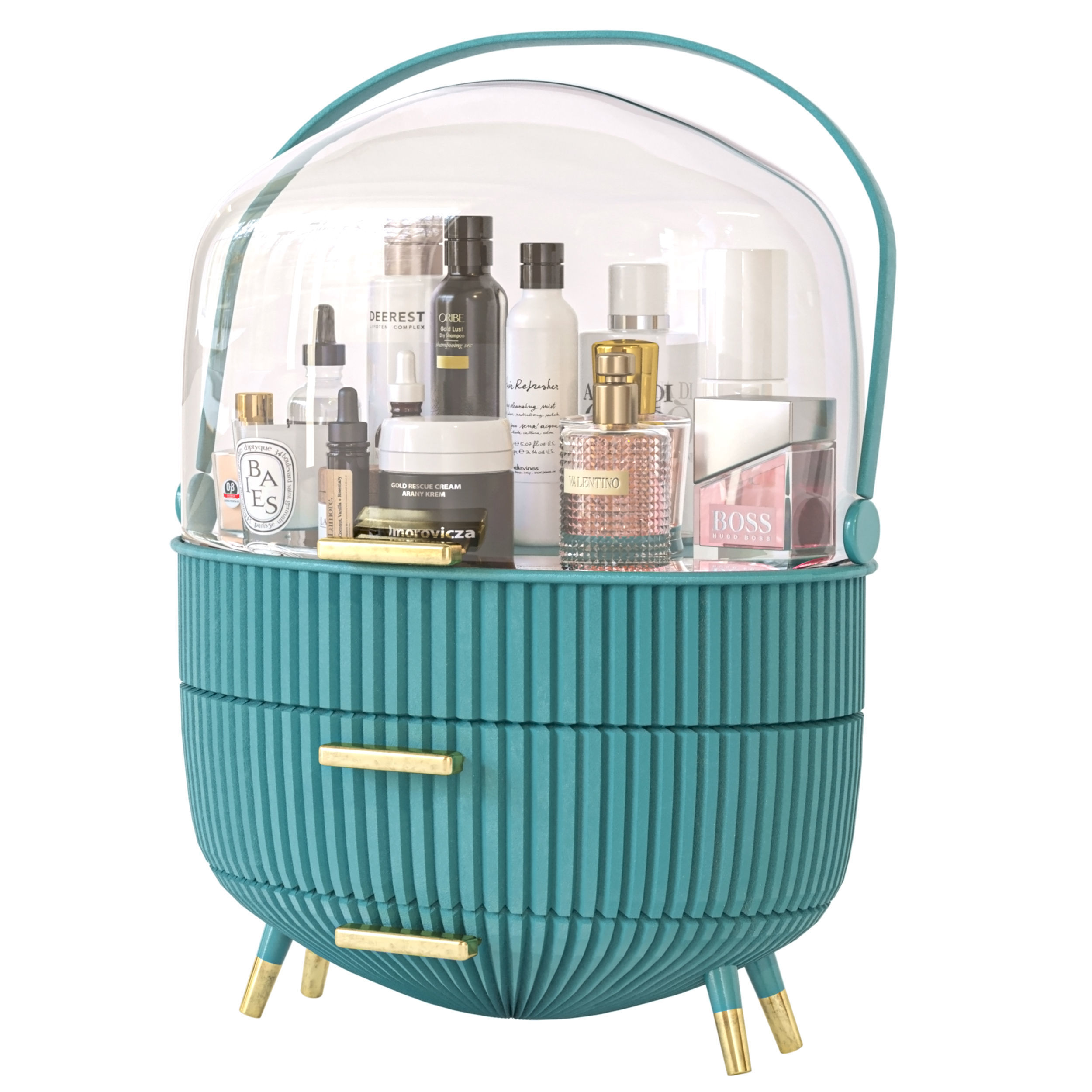 Decorative table with cosmetics 3D model_1