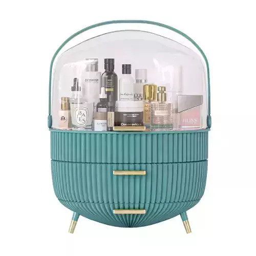 Decorative table with cosmetics