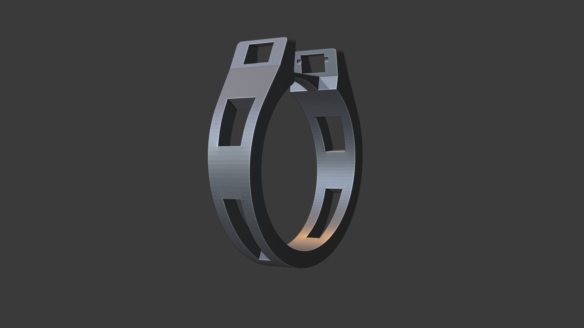 Ring with diamonds  3D print model_5