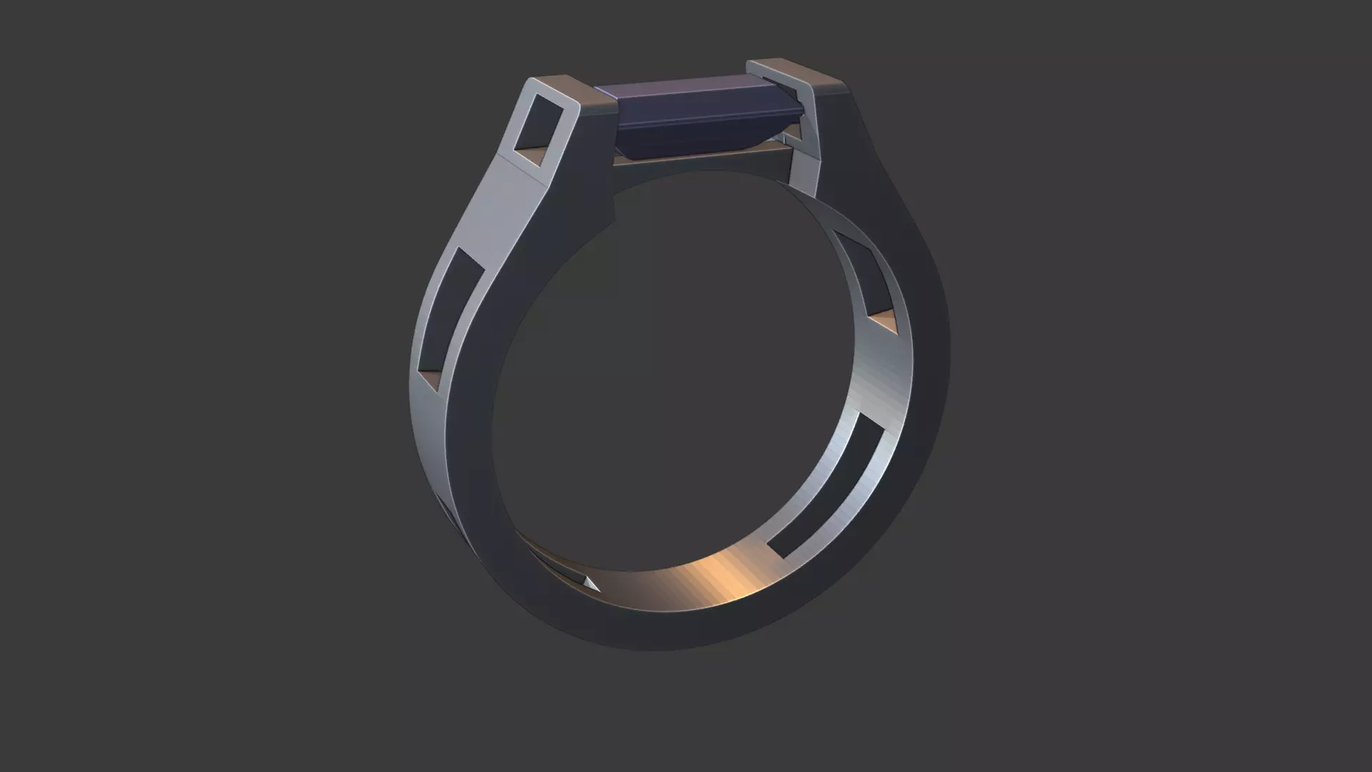 Ring with diamonds  3D print model_0