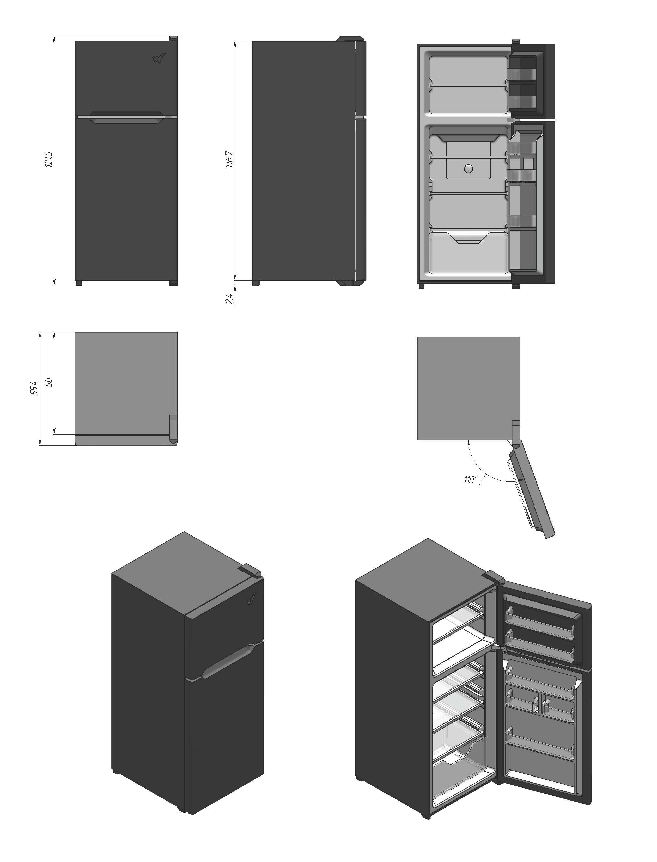 Refrigerator for dolls - small size 3D print model_6