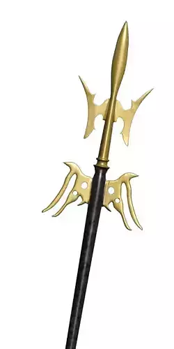 Trident golden sword Free low-poly 3D model
