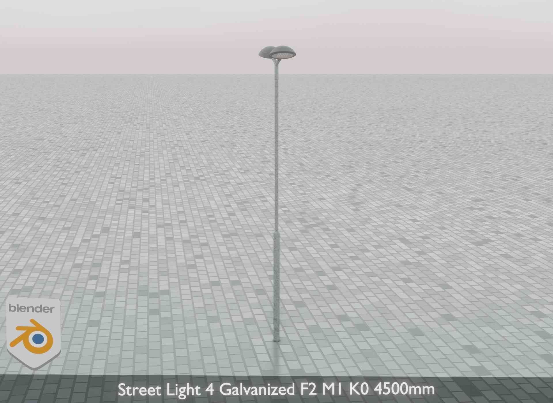 Street Light 4 Galvanized F2 M1 K0 4500mm Low-poly 3D model_70