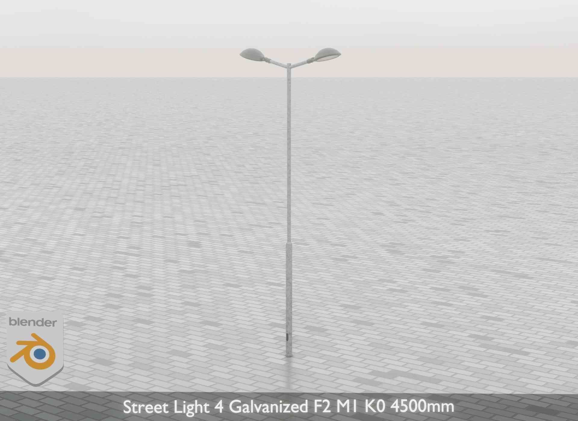 Street Light 4 Galvanized F2 M1 K0 4500mm Low-poly 3D model_65