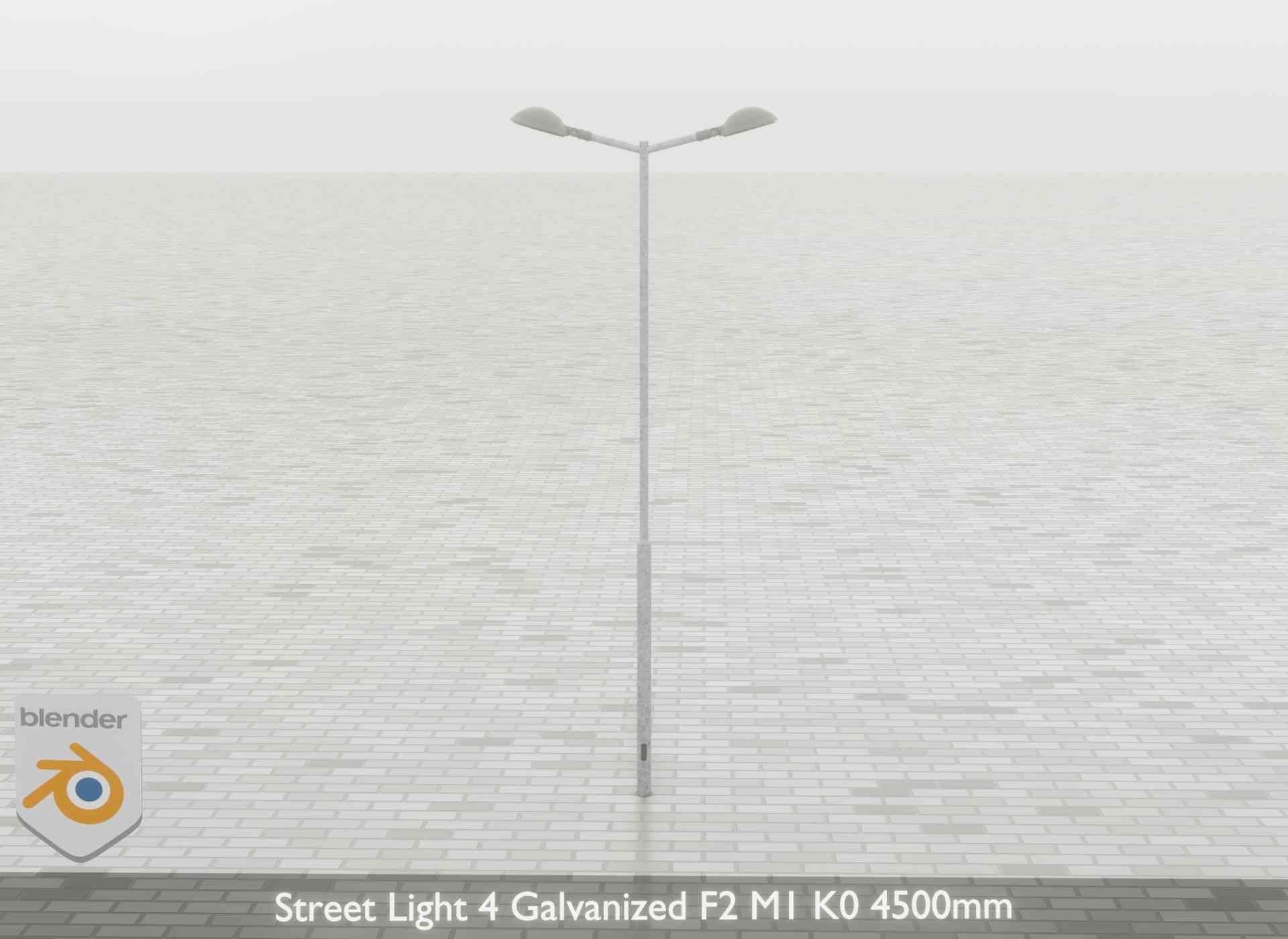 Street Light 4 Galvanized F2 M1 K0 4500mm Low-poly 3D model_61