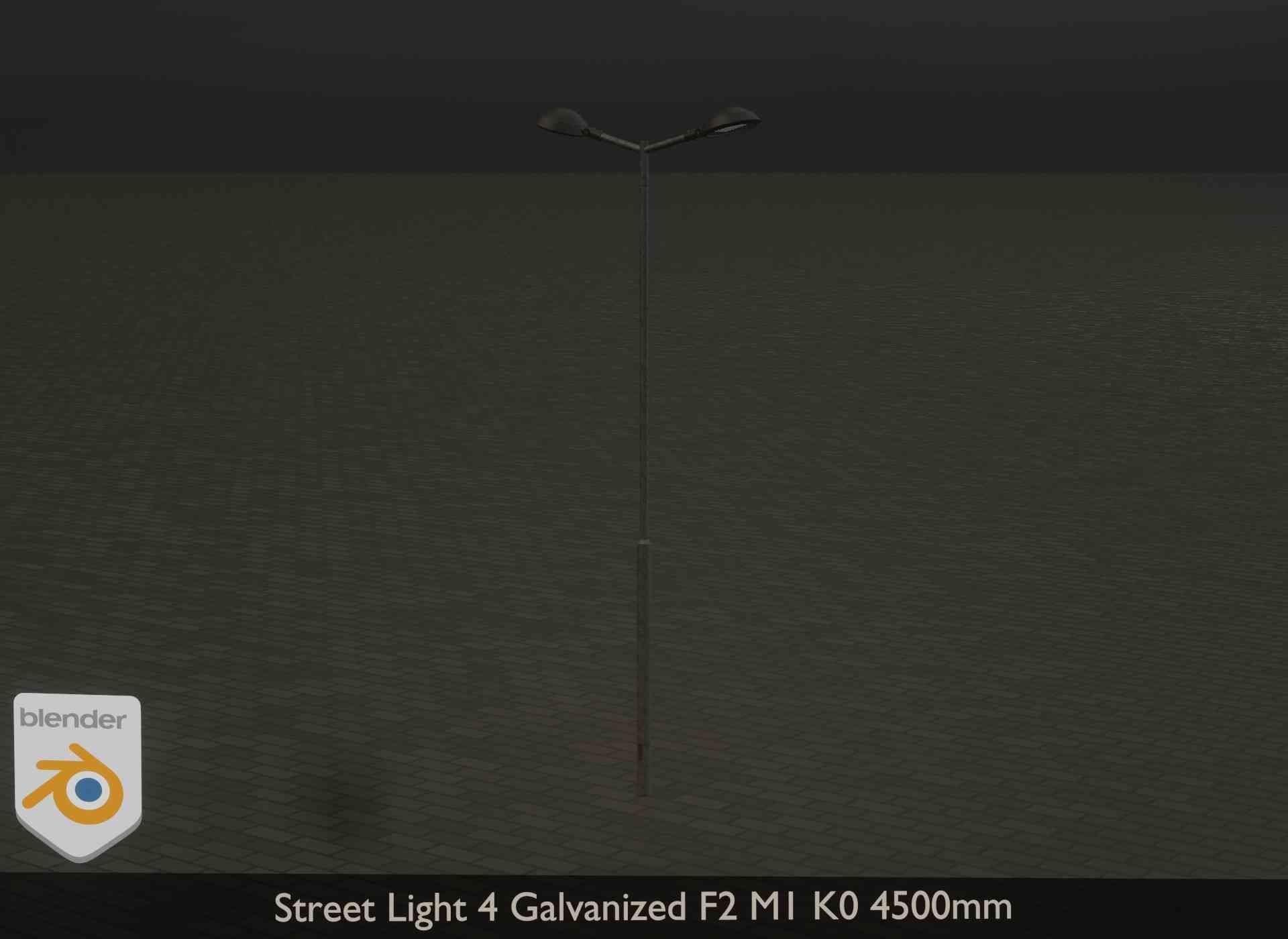 Street Light 4 Galvanized F2 M1 K0 4500mm Low-poly 3D model_25