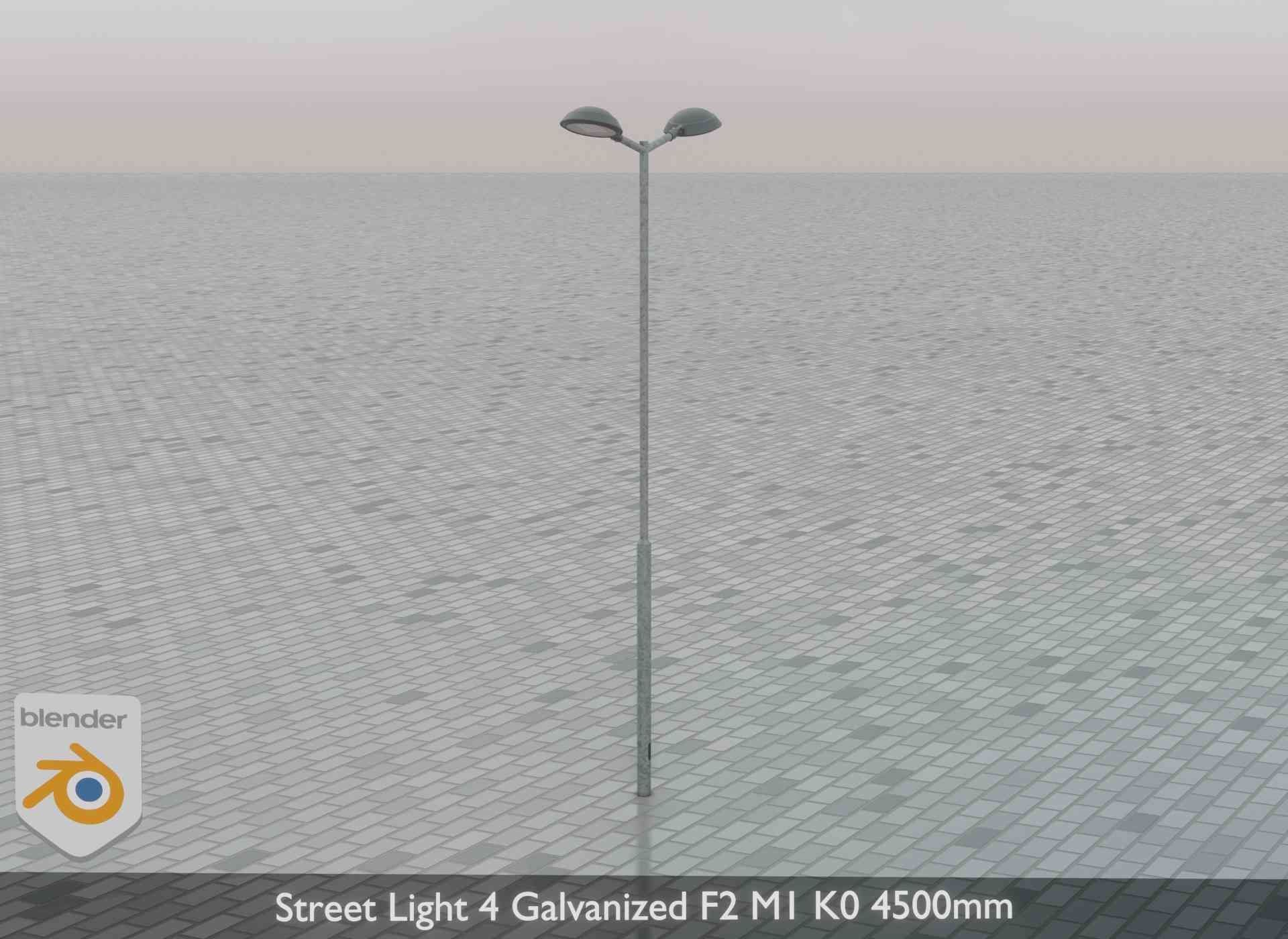 Street Light 4 Galvanized F2 M1 K0 4500mm Low-poly 3D model_74