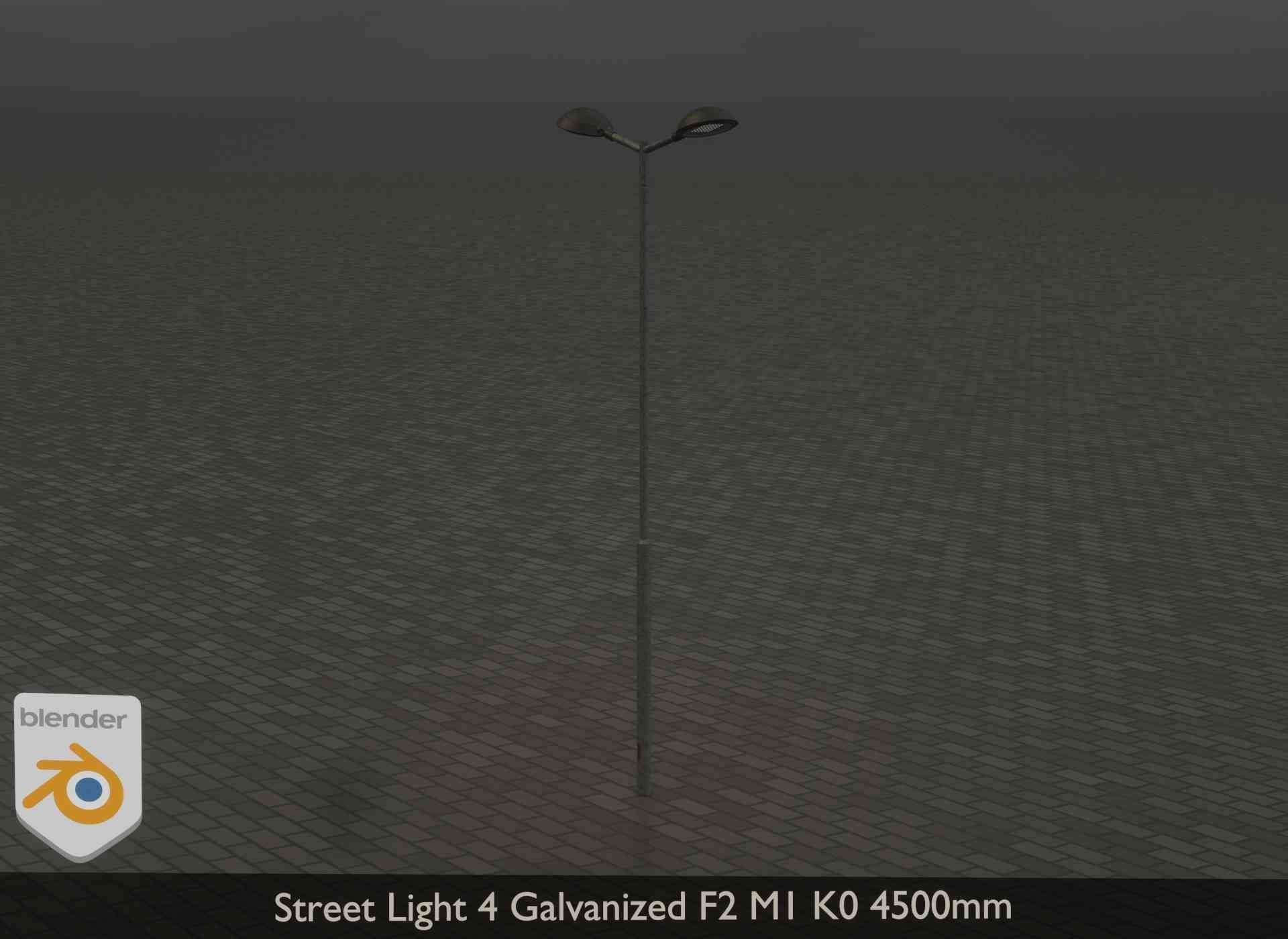 Street Light 4 Galvanized F2 M1 K0 4500mm Low-poly 3D model_27