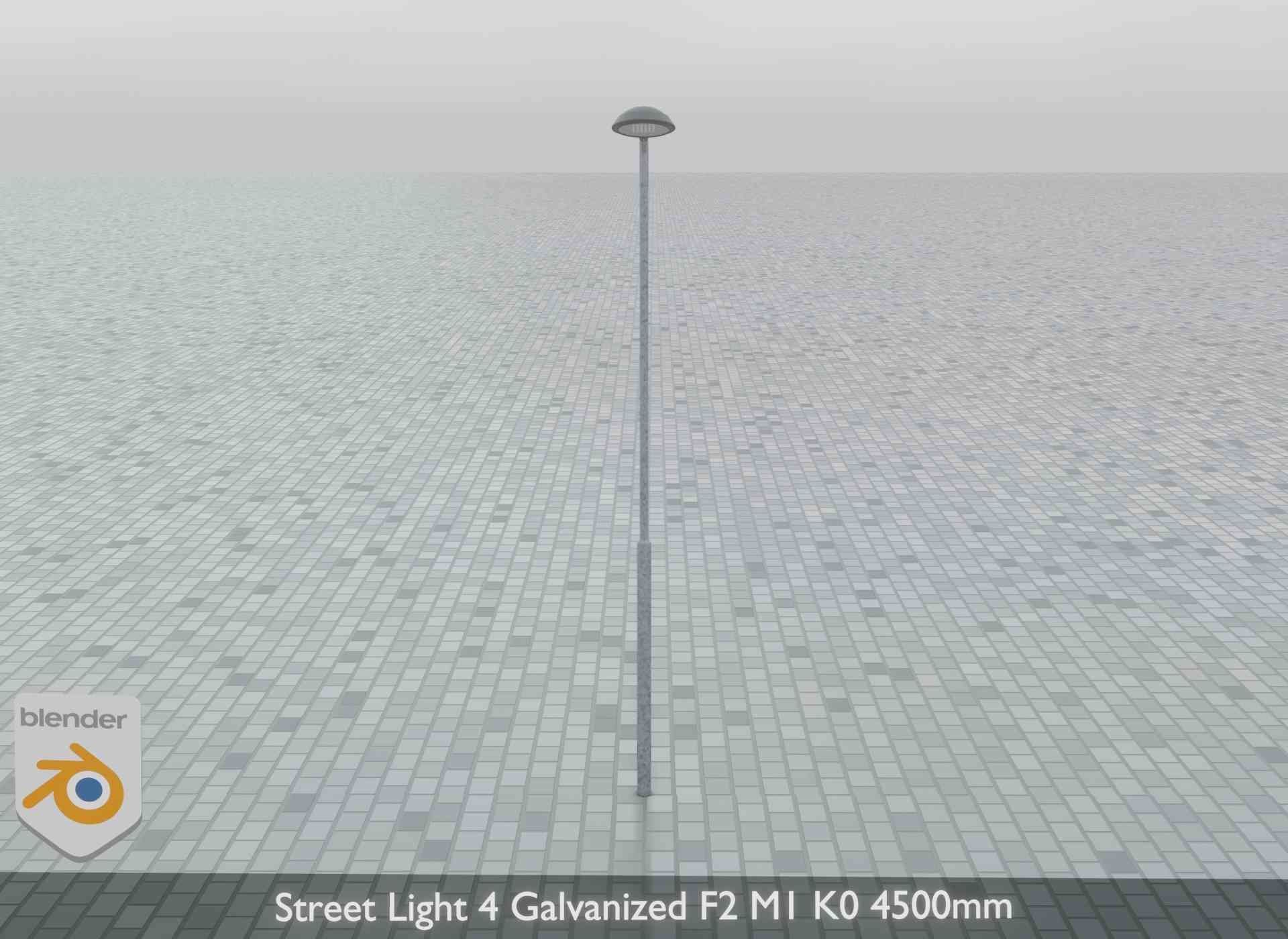 Street Light 4 Galvanized F2 M1 K0 4500mm Low-poly 3D model_11