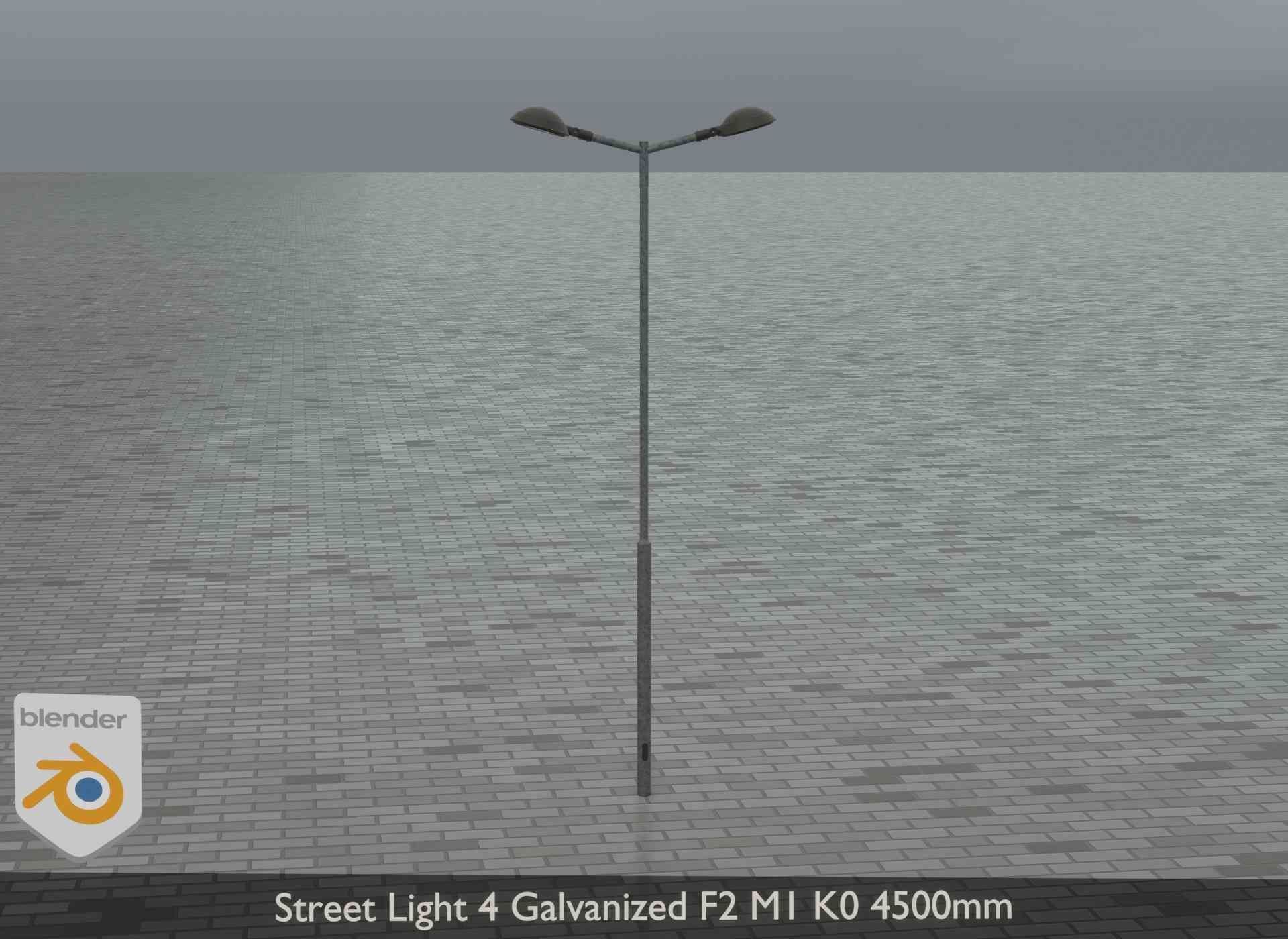 Street Light 4 Galvanized F2 M1 K0 4500mm Low-poly 3D model_20
