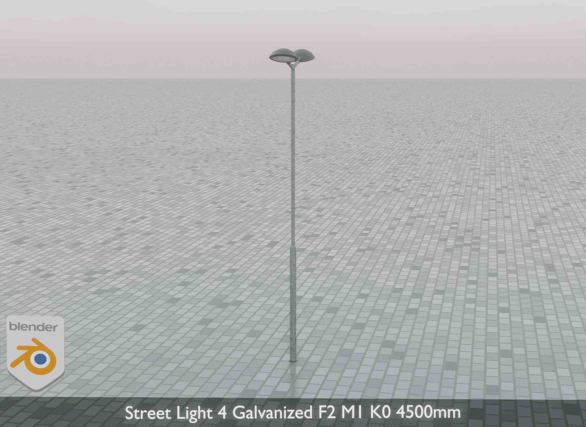 Street Light 4 Galvanized F2 M1 K0 4500mm Low-poly 3D model_72