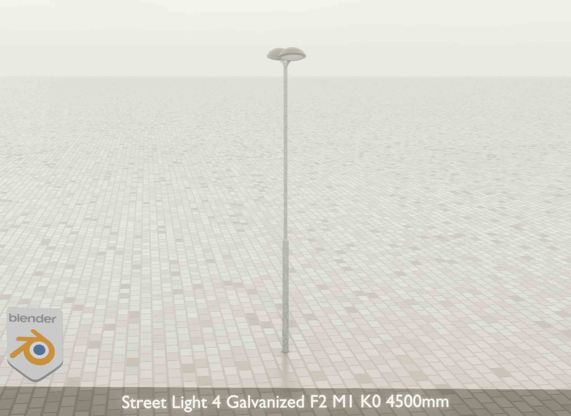 Street Light 4 Galvanized F2 M1 K0 4500mm Low-poly 3D model_50