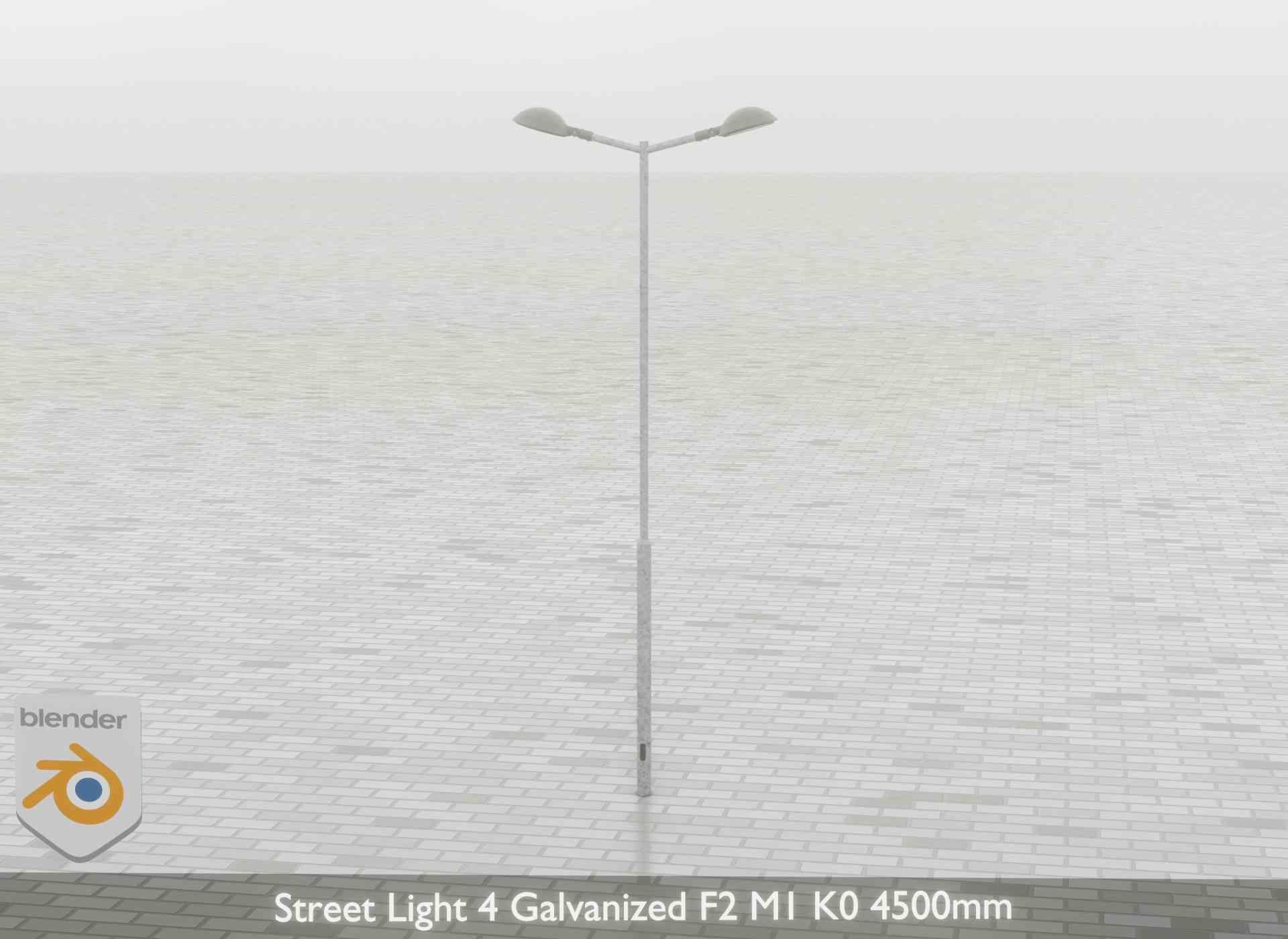 Street Light 4 Galvanized F2 M1 K0 4500mm Low-poly 3D model_62