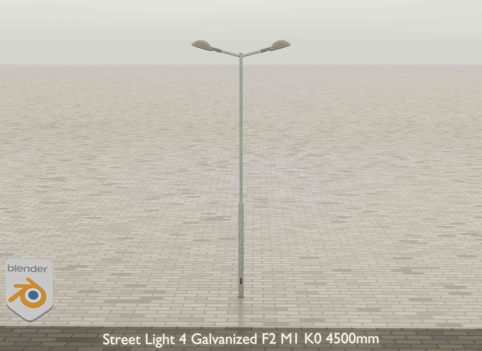 Street Light 4 Galvanized F2 M1 K0 4500mm Low-poly 3D model_41