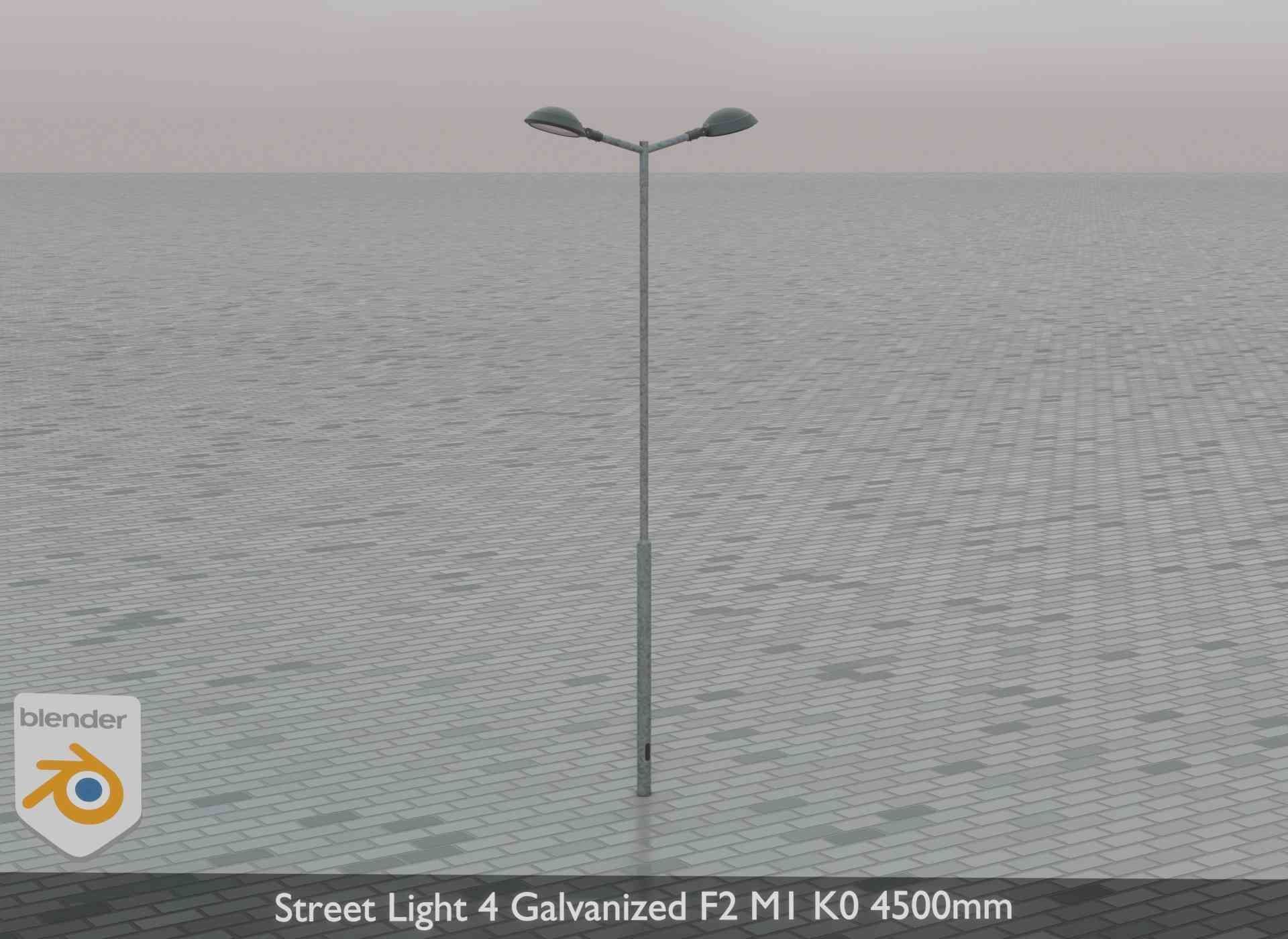 Street Light 4 Galvanized F2 M1 K0 4500mm Low-poly 3D model_77
