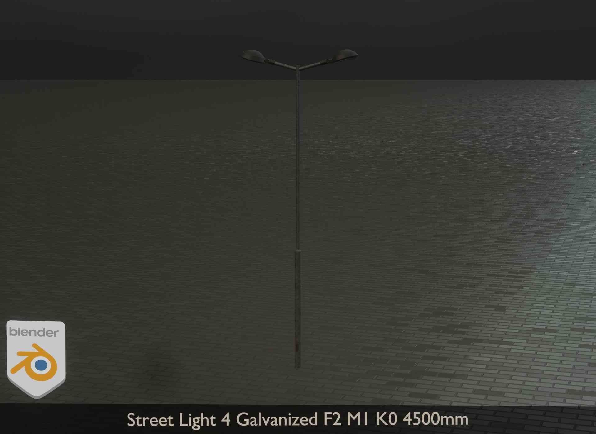 Street Light 4 Galvanized F2 M1 K0 4500mm Low-poly 3D model_23