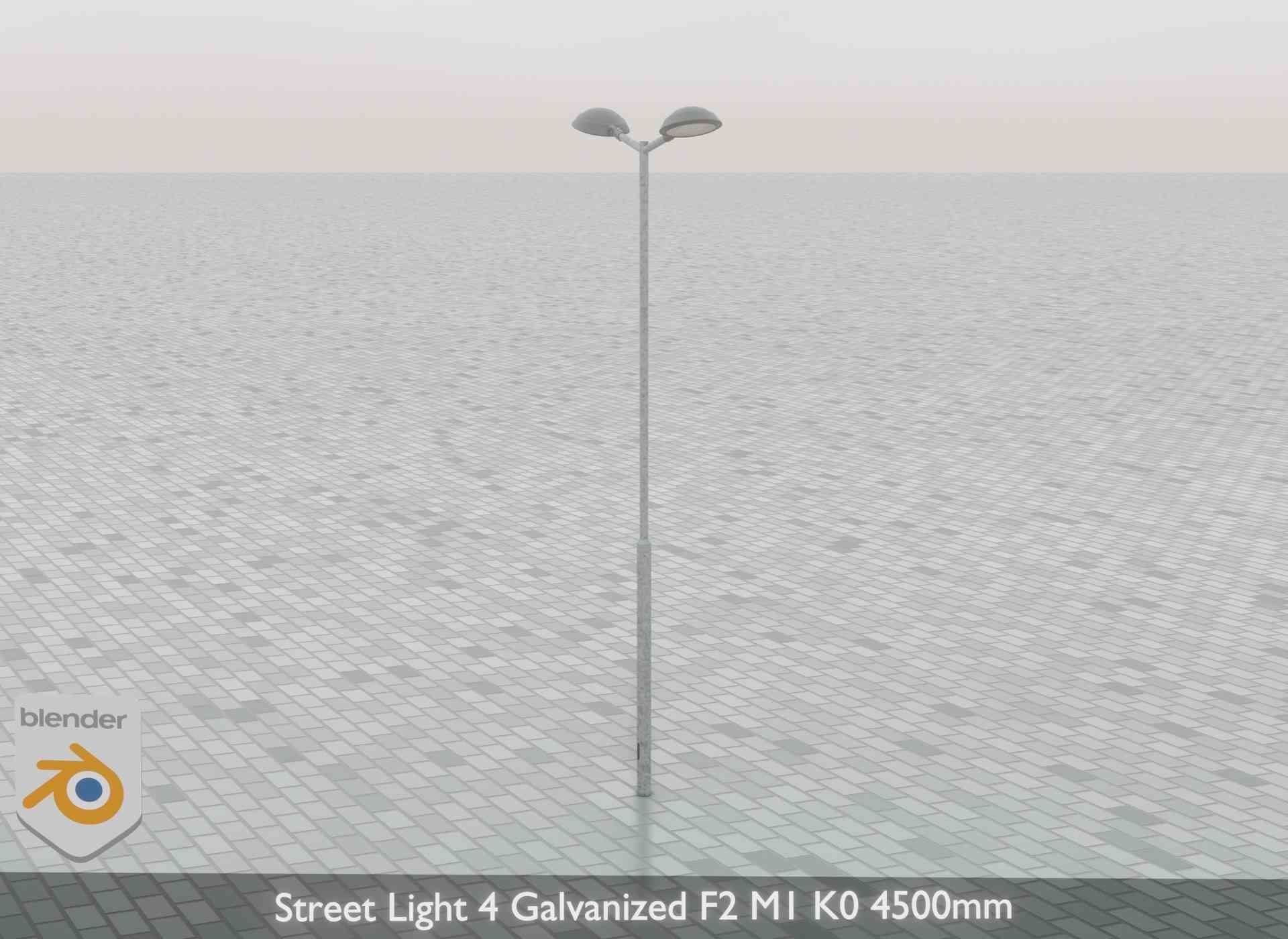 Street Light 4 Galvanized F2 M1 K0 4500mm Low-poly 3D model_68