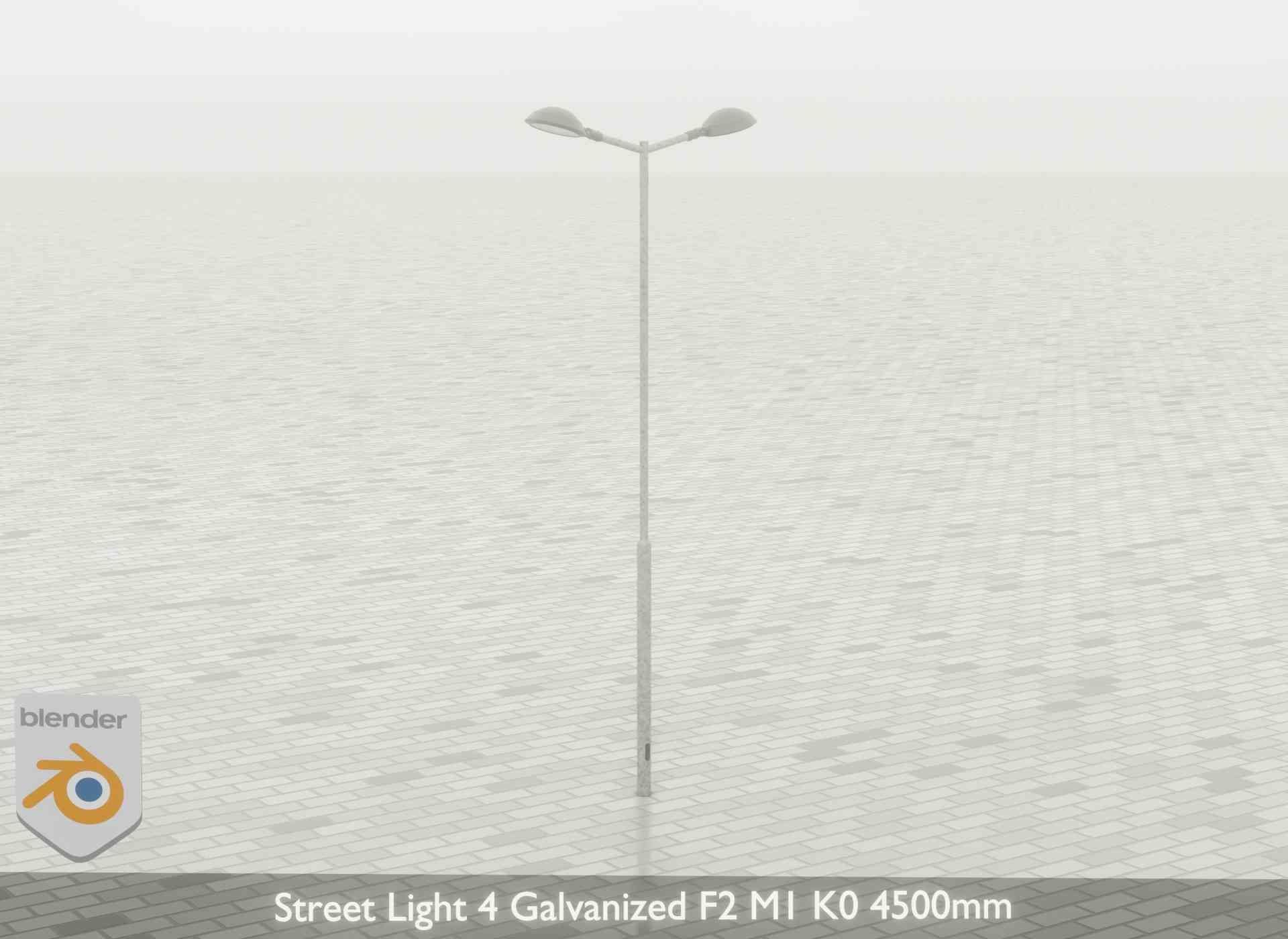 Street Light 4 Galvanized F2 M1 K0 4500mm Low-poly 3D model_57