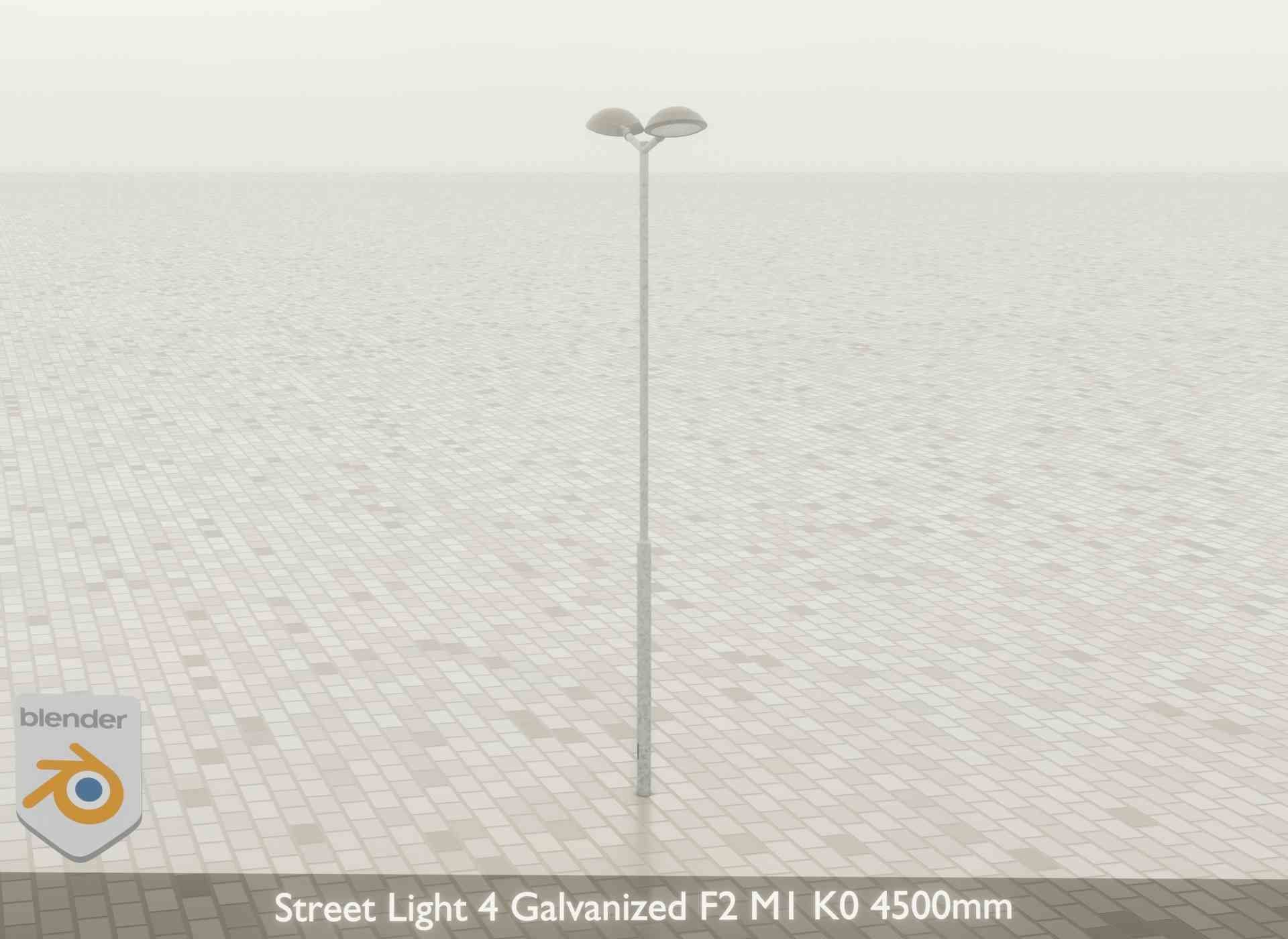 Street Light 4 Galvanized F2 M1 K0 4500mm Low-poly 3D model_49