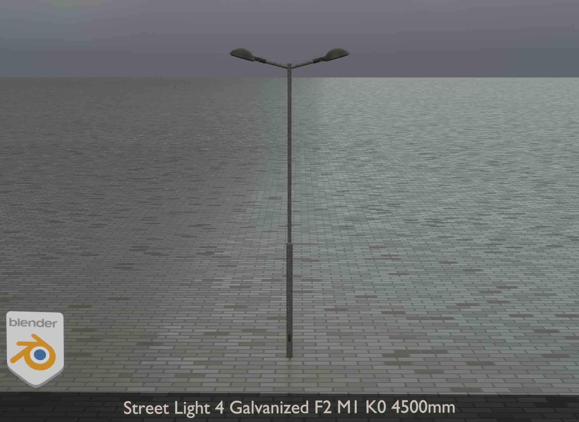Street Light 4 Galvanized F2 M1 K0 4500mm Low-poly 3D model_21