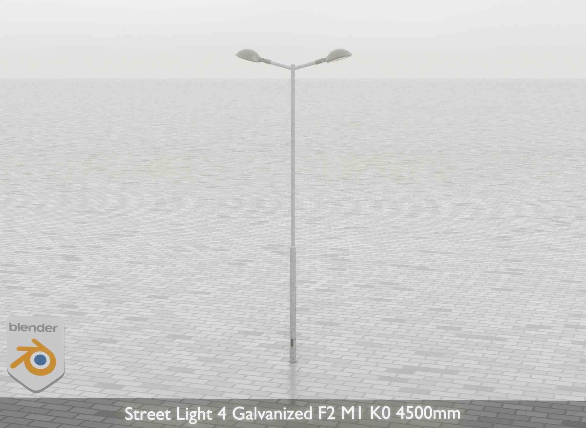 Street Light 4 Galvanized F2 M1 K0 4500mm Low-poly 3D model_63