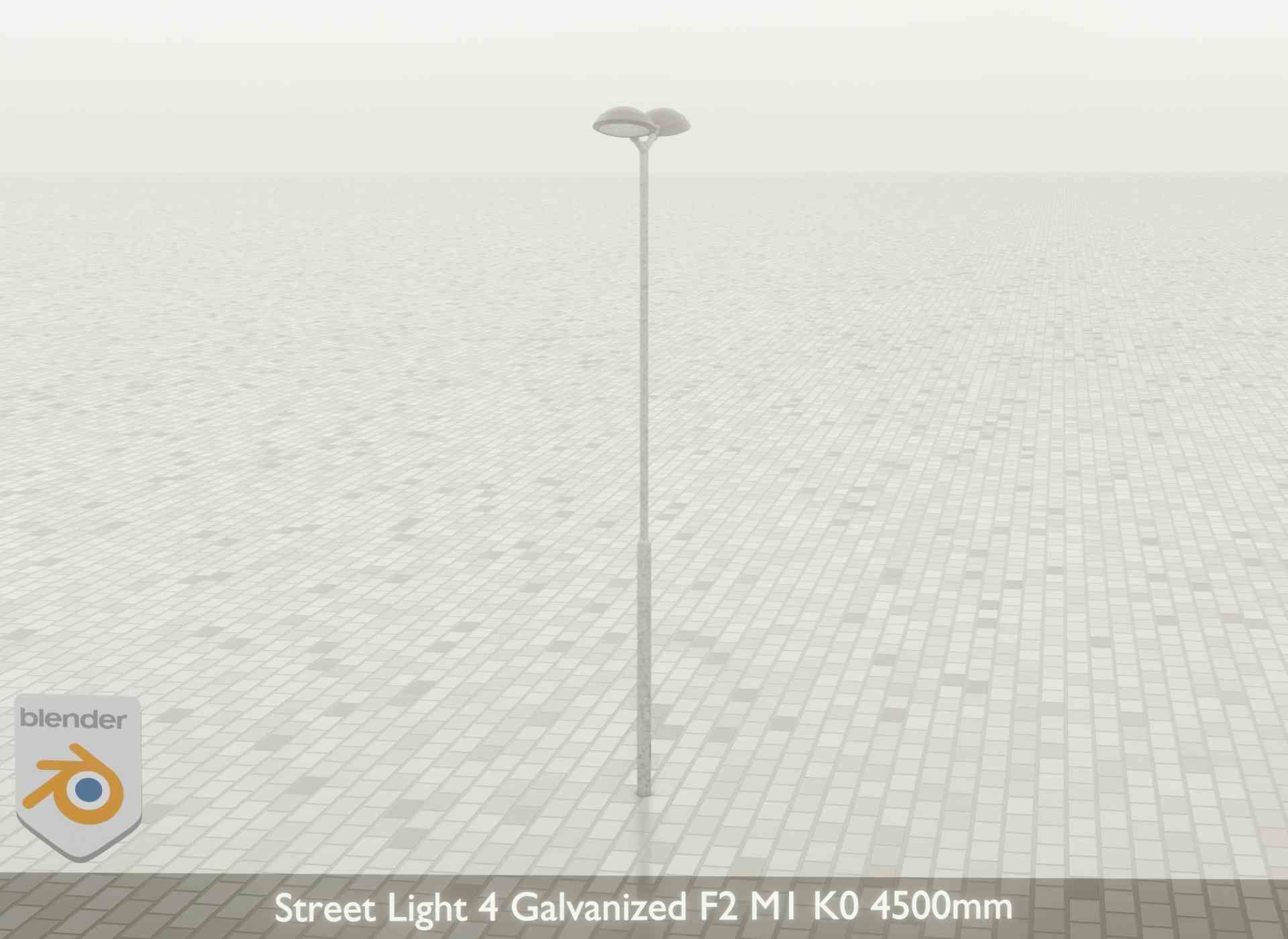 Street Light 4 Galvanized F2 M1 K0 4500mm Low-poly 3D model_52