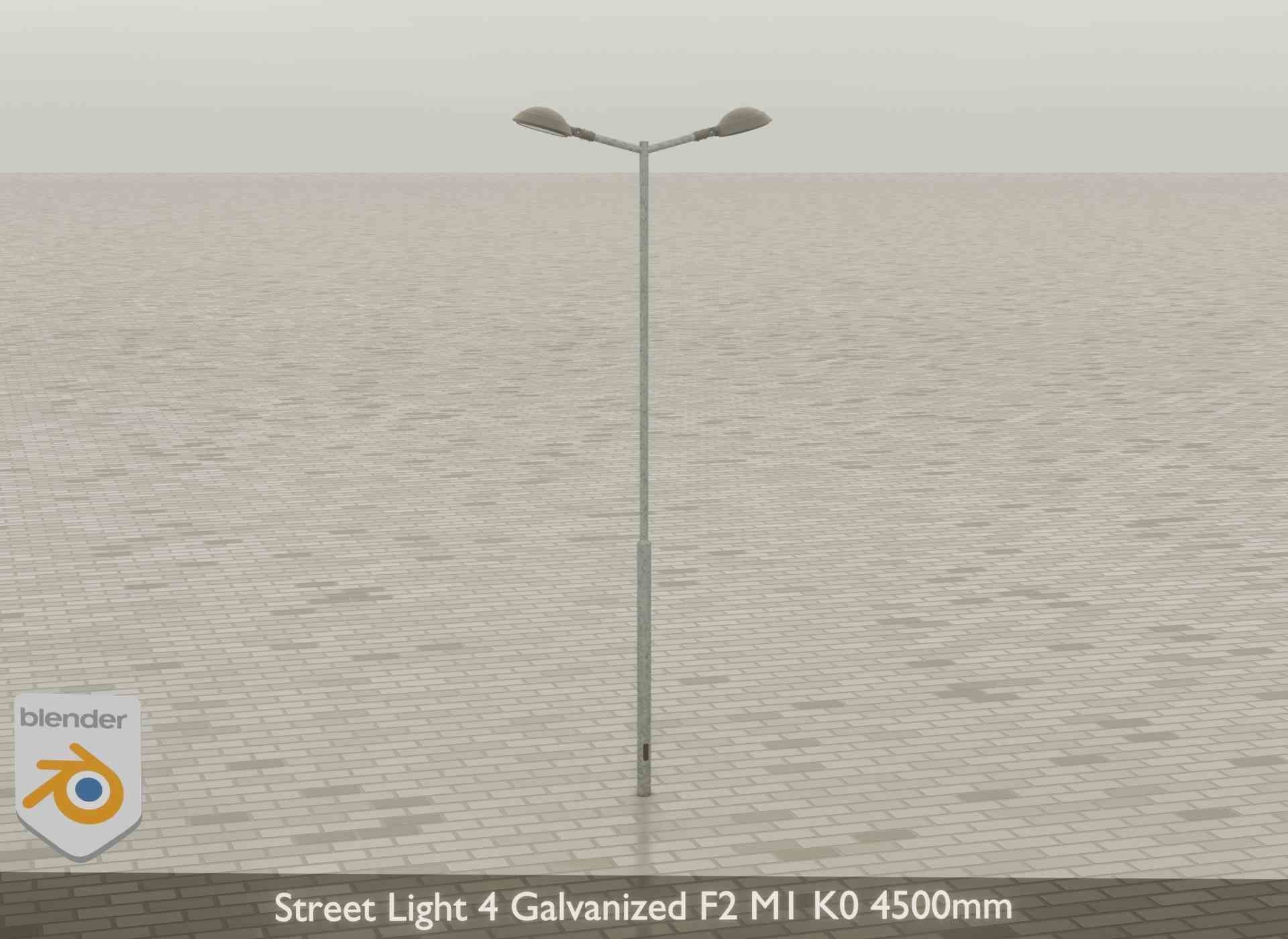 Street Light 4 Galvanized F2 M1 K0 4500mm Low-poly 3D model_39