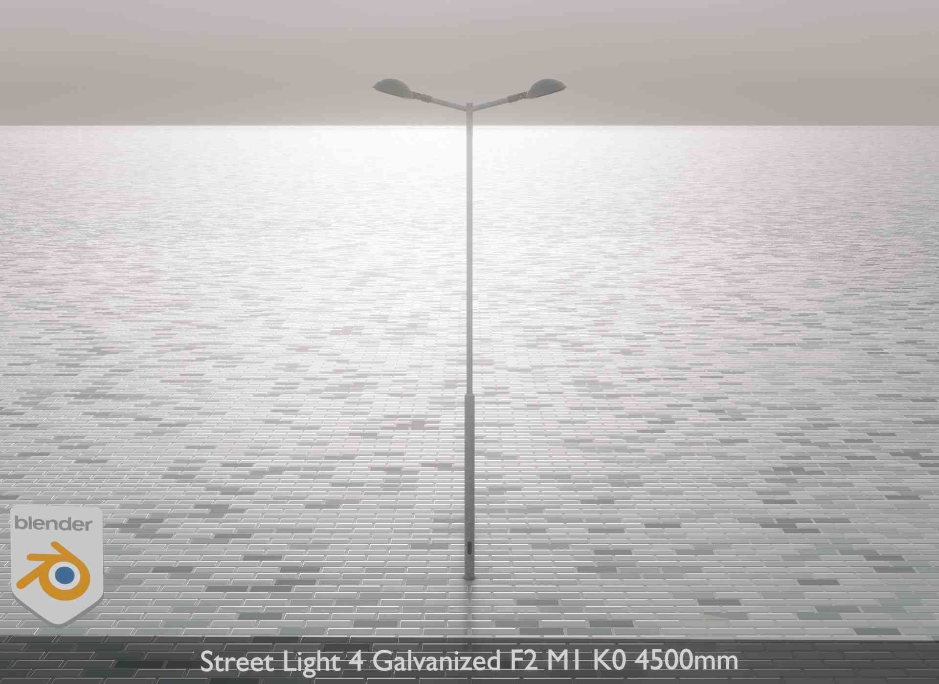 Street Light 4 Galvanized F2 M1 K0 4500mm Low-poly 3D model_1
