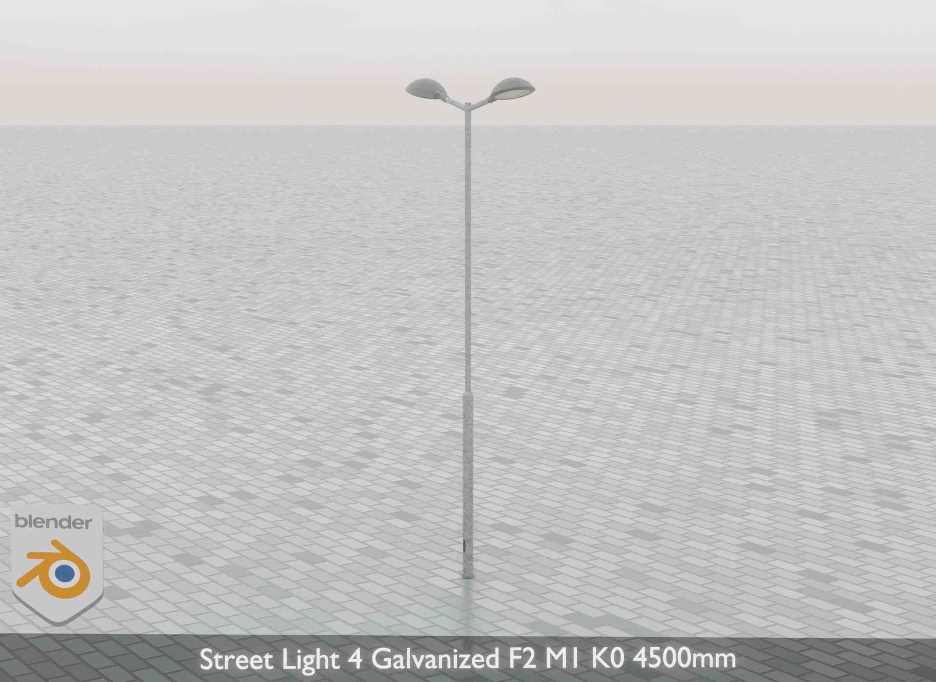 Street Light 4 Galvanized F2 M1 K0 4500mm Low-poly 3D model_67