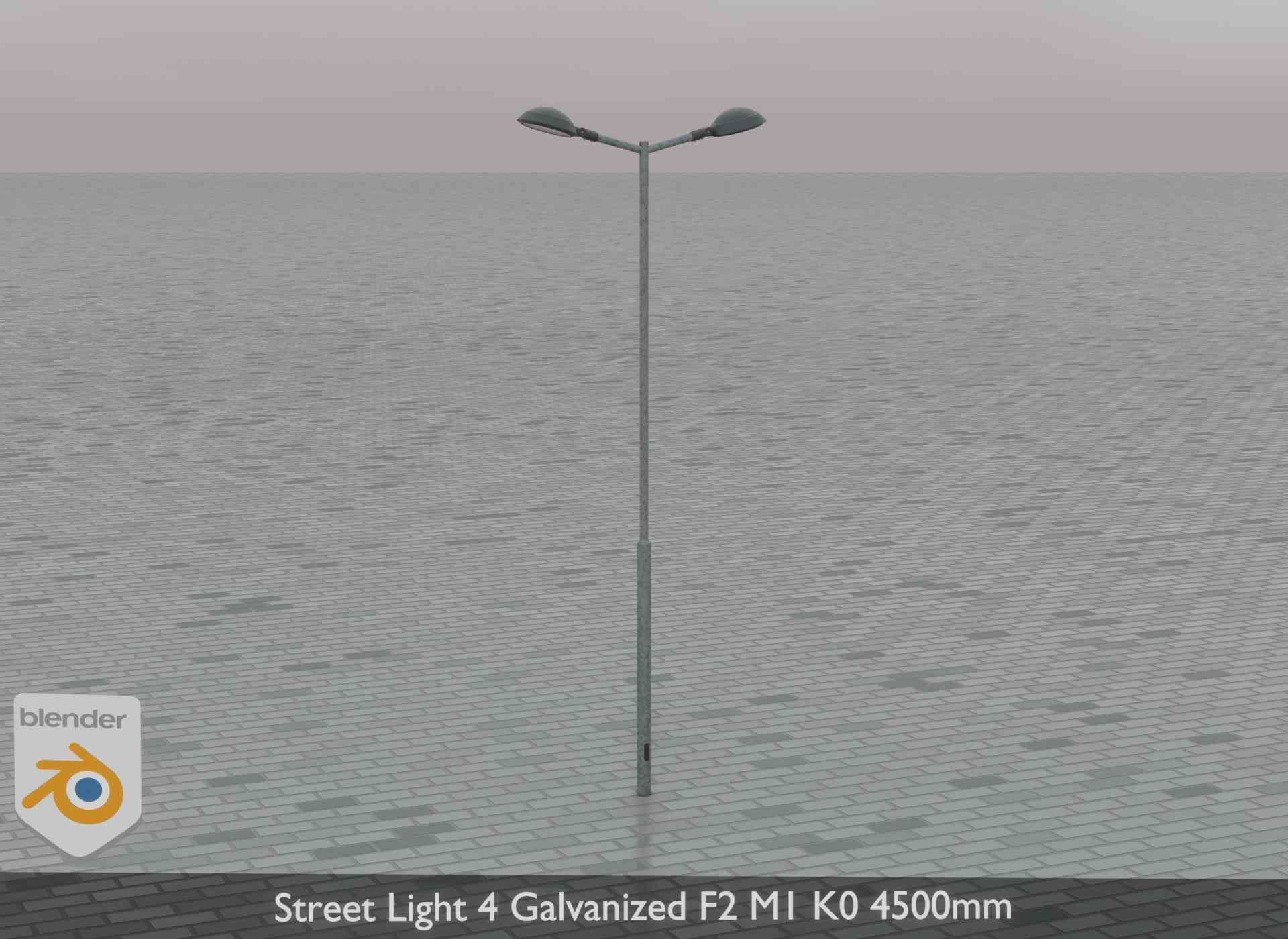 Street Light 4 Galvanized F2 M1 K0 4500mm Low-poly 3D model_78