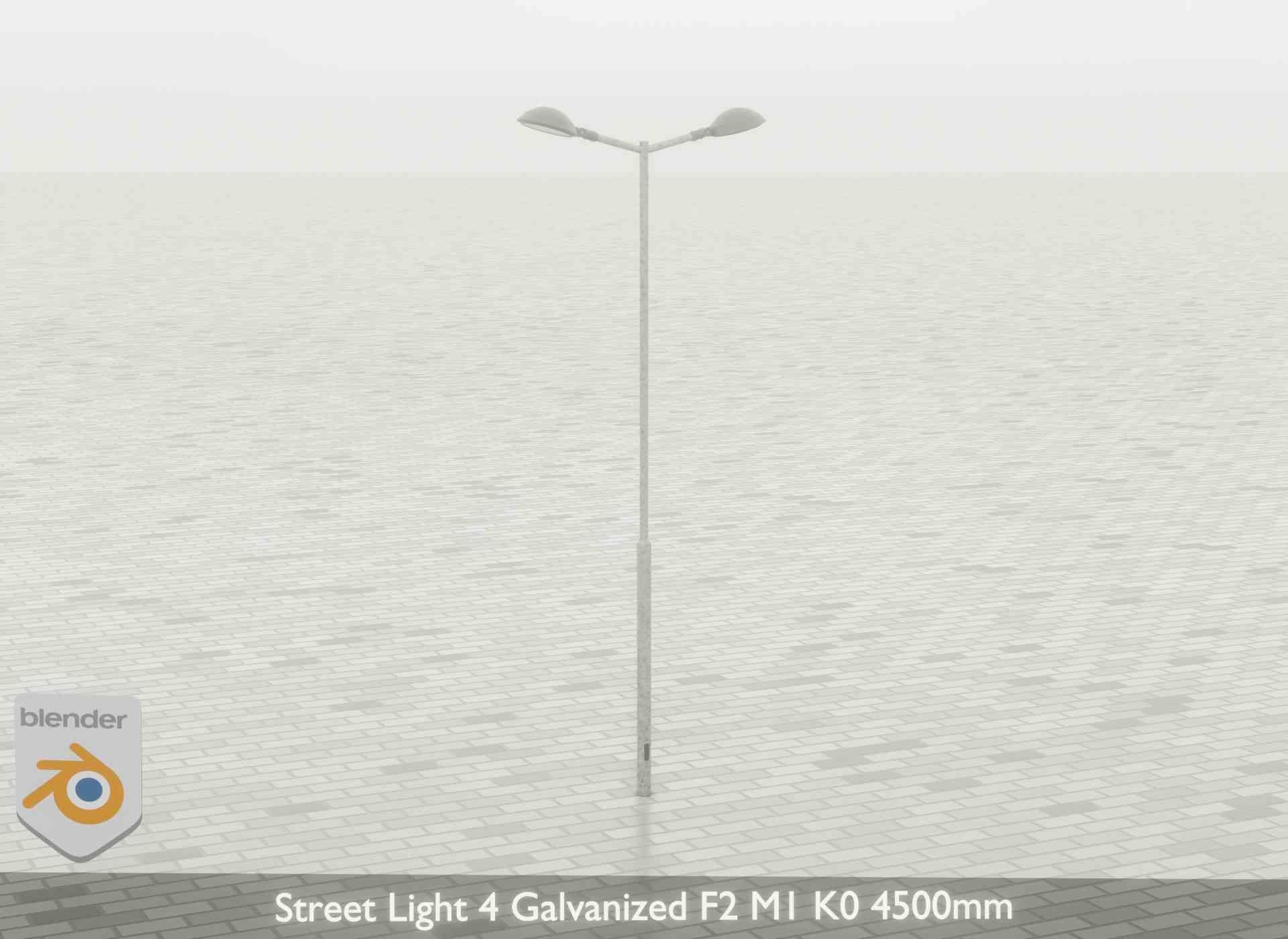 Street Light 4 Galvanized F2 M1 K0 4500mm Low-poly 3D model_58