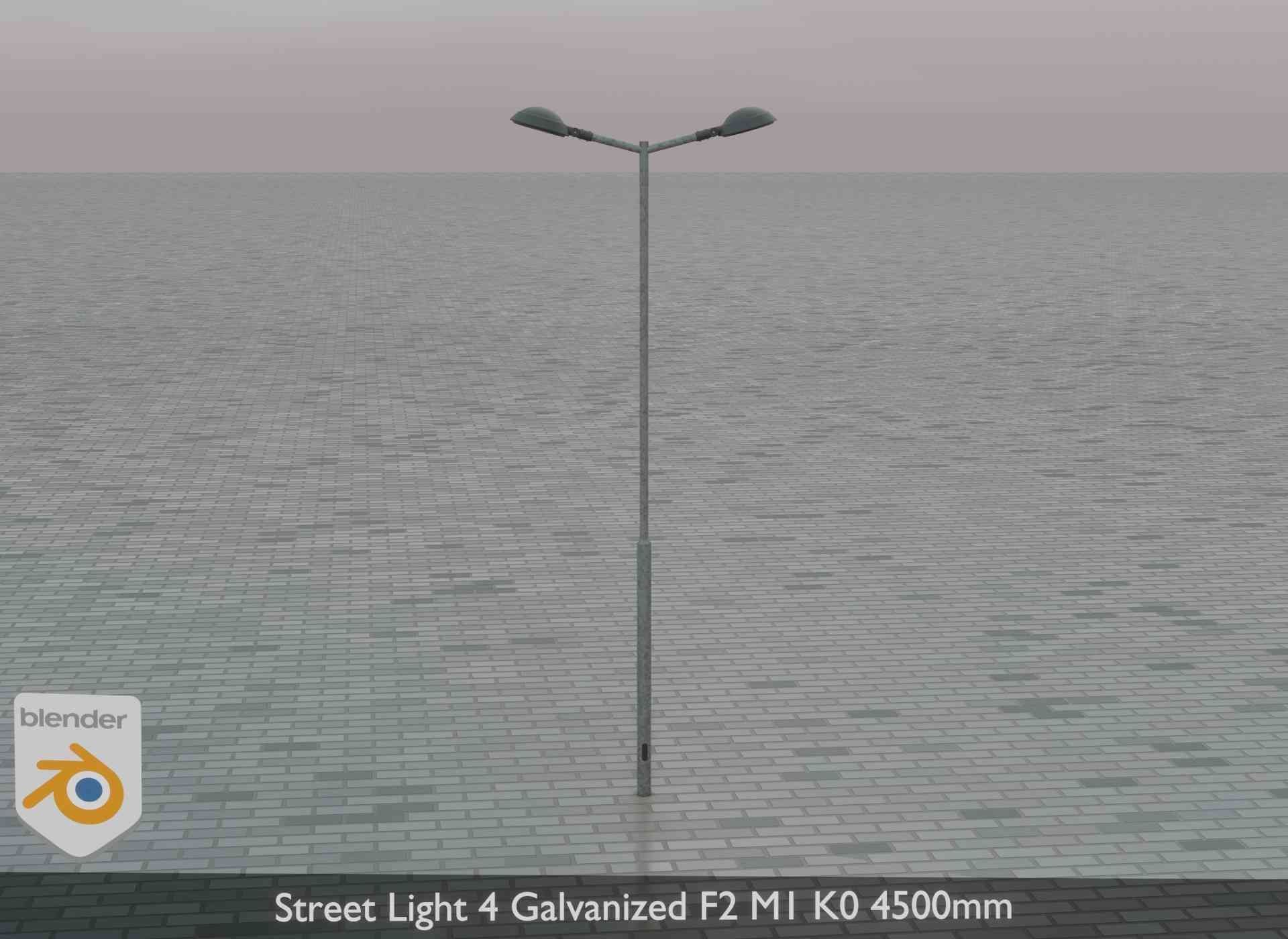 Street Light 4 Galvanized F2 M1 K0 4500mm Low-poly 3D model_80
