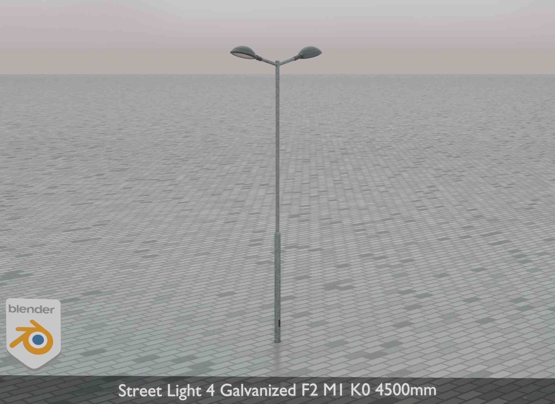 Street Light 4 Galvanized F2 M1 K0 4500mm Low-poly 3D model_76