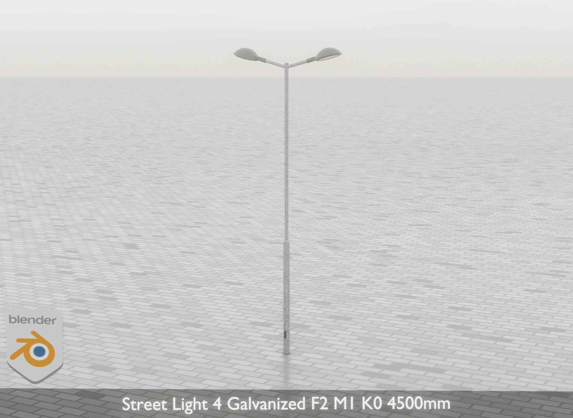Street Light 4 Galvanized F2 M1 K0 4500mm Low-poly 3D model_64