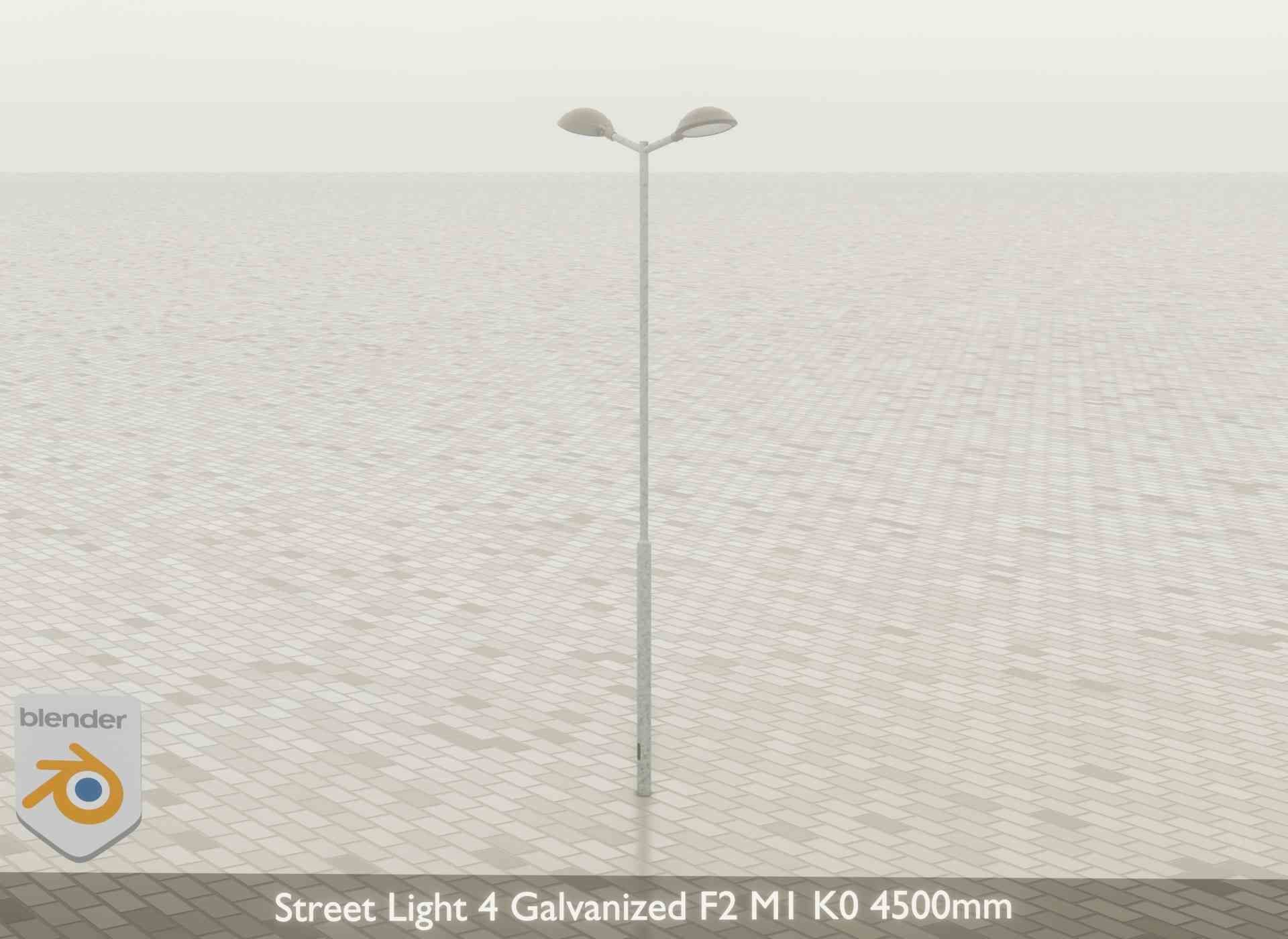 Street Light 4 Galvanized F2 M1 K0 4500mm Low-poly 3D model_47