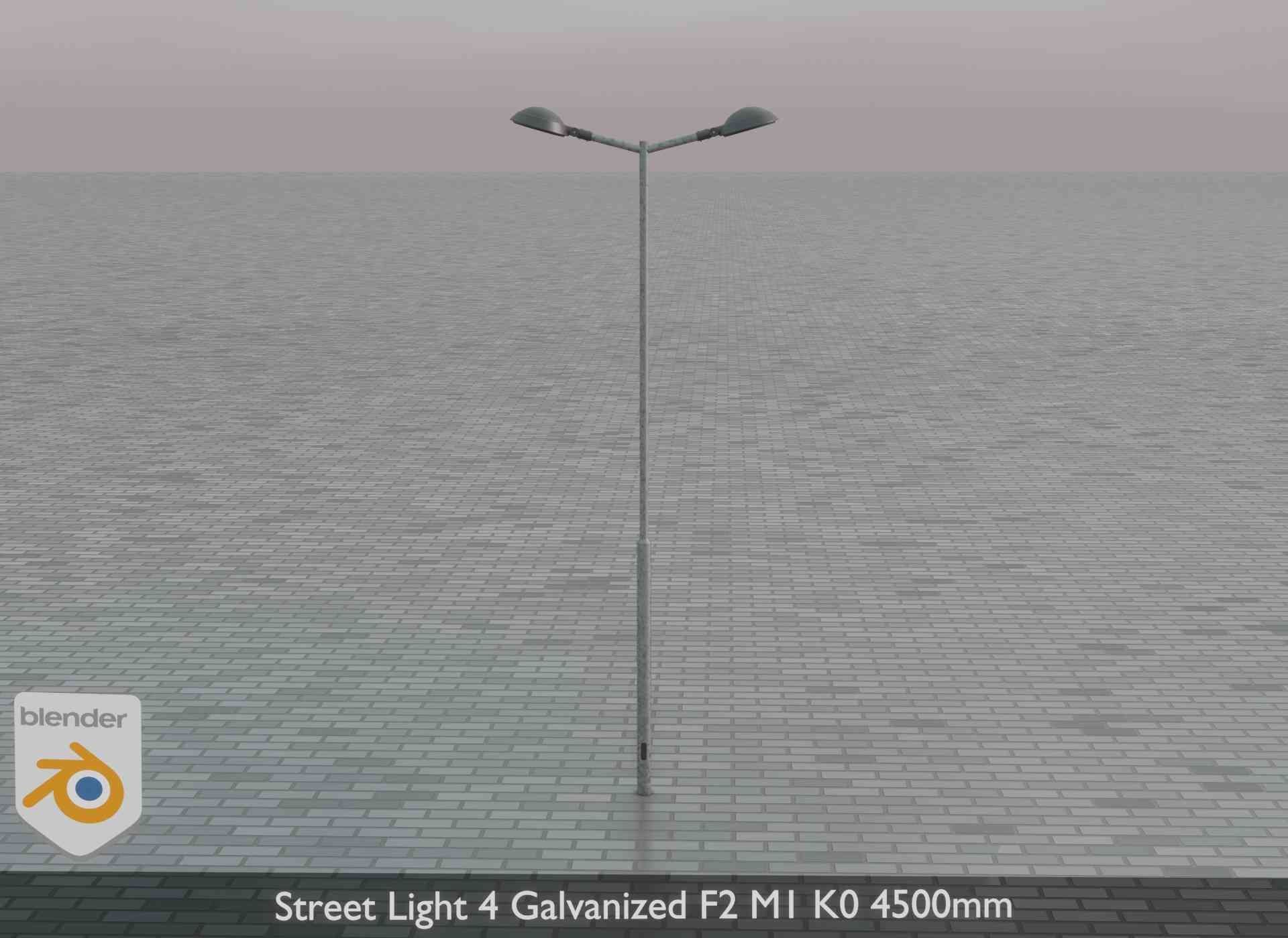 Street Light 4 Galvanized F2 M1 K0 4500mm Low-poly 3D model_81