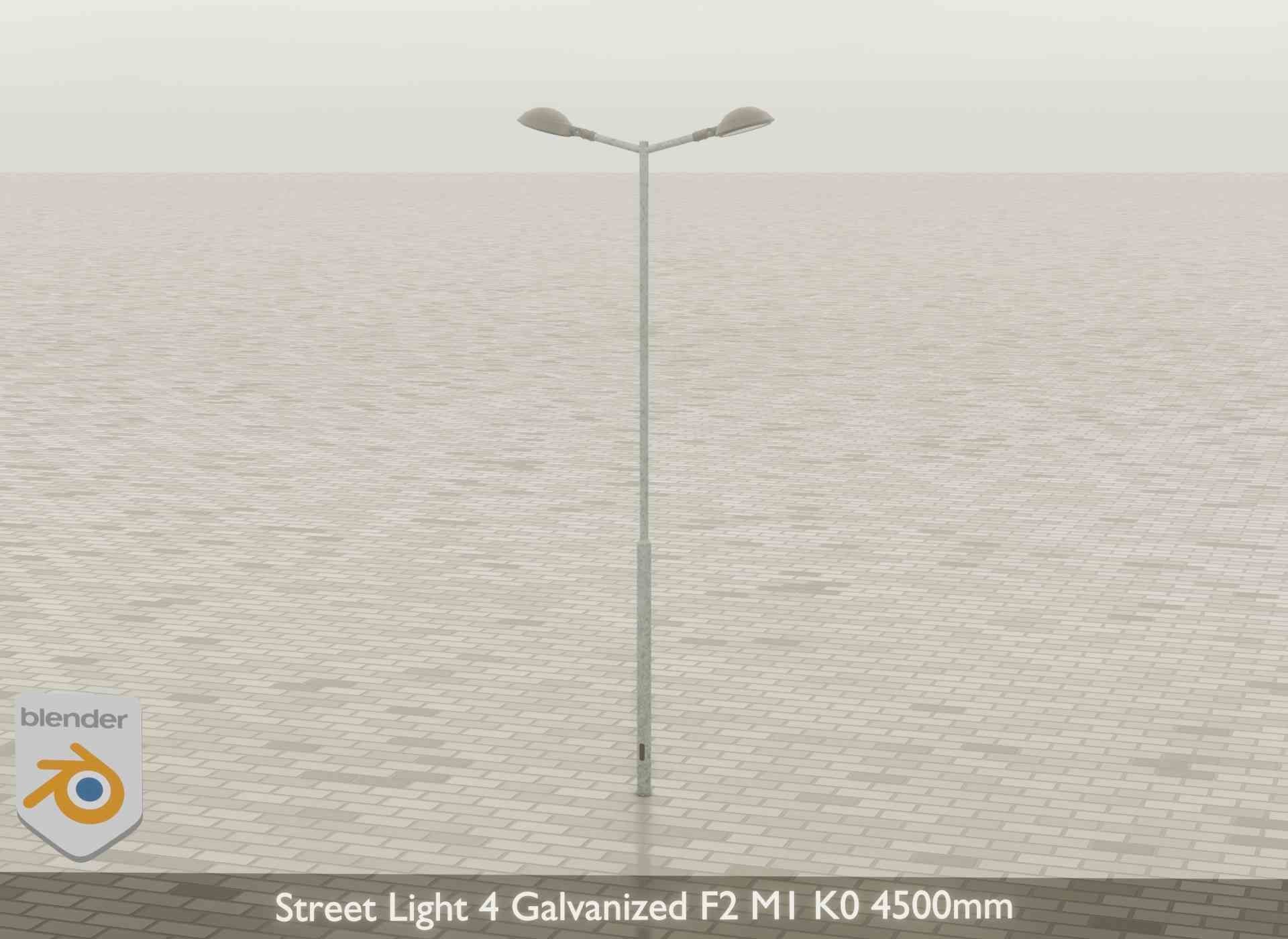 Street Light 4 Galvanized F2 M1 K0 4500mm Low-poly 3D model_43